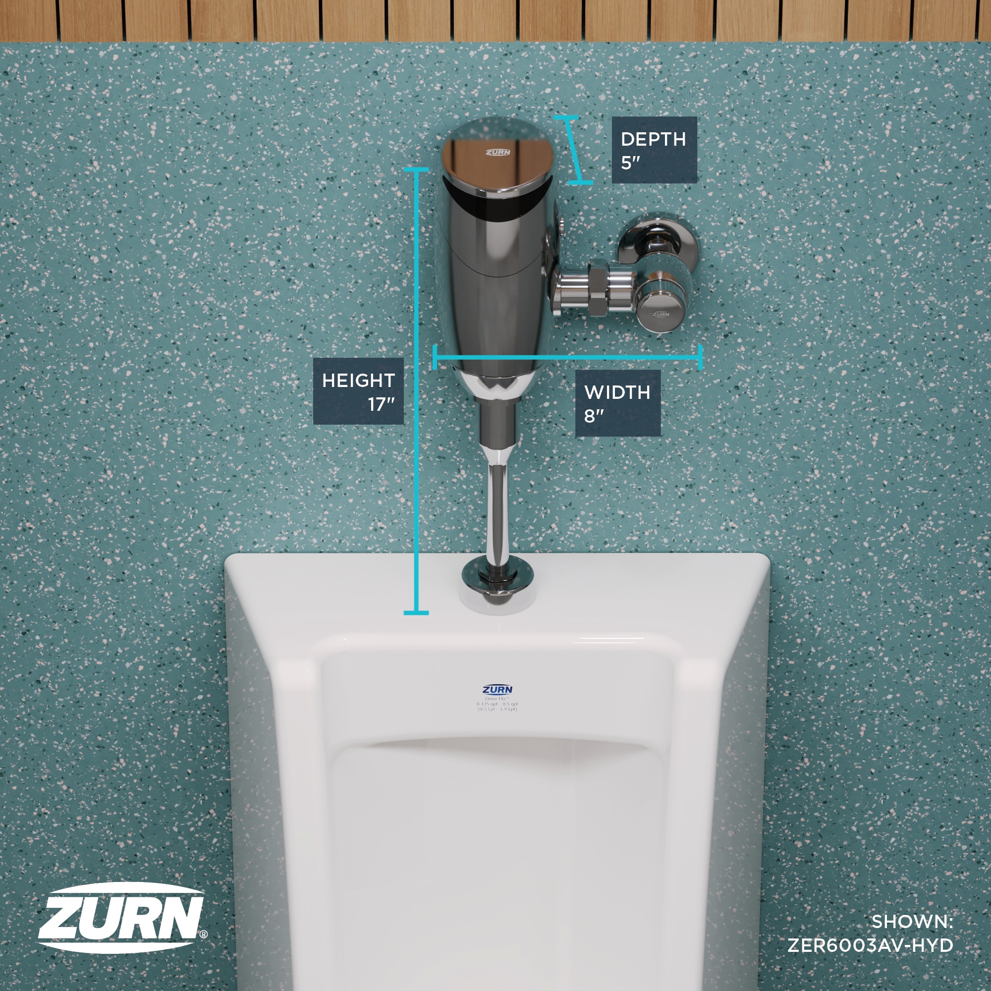 Zurn Polished Chrome Brass Universal Fit Urinal Flush Valve in the ...