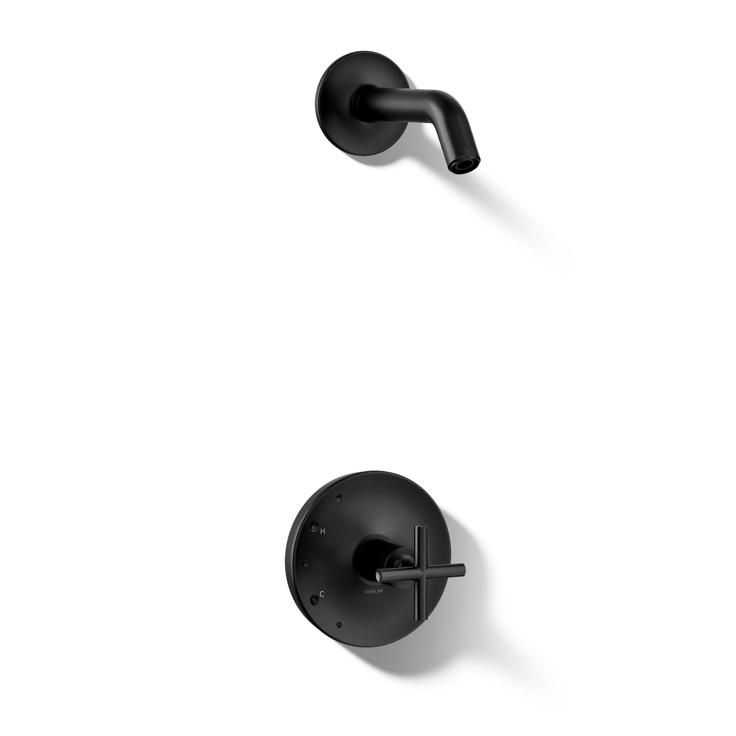KOHLER Purist Matte Black 1-handle Sold separately Shower Faucet No (not included)