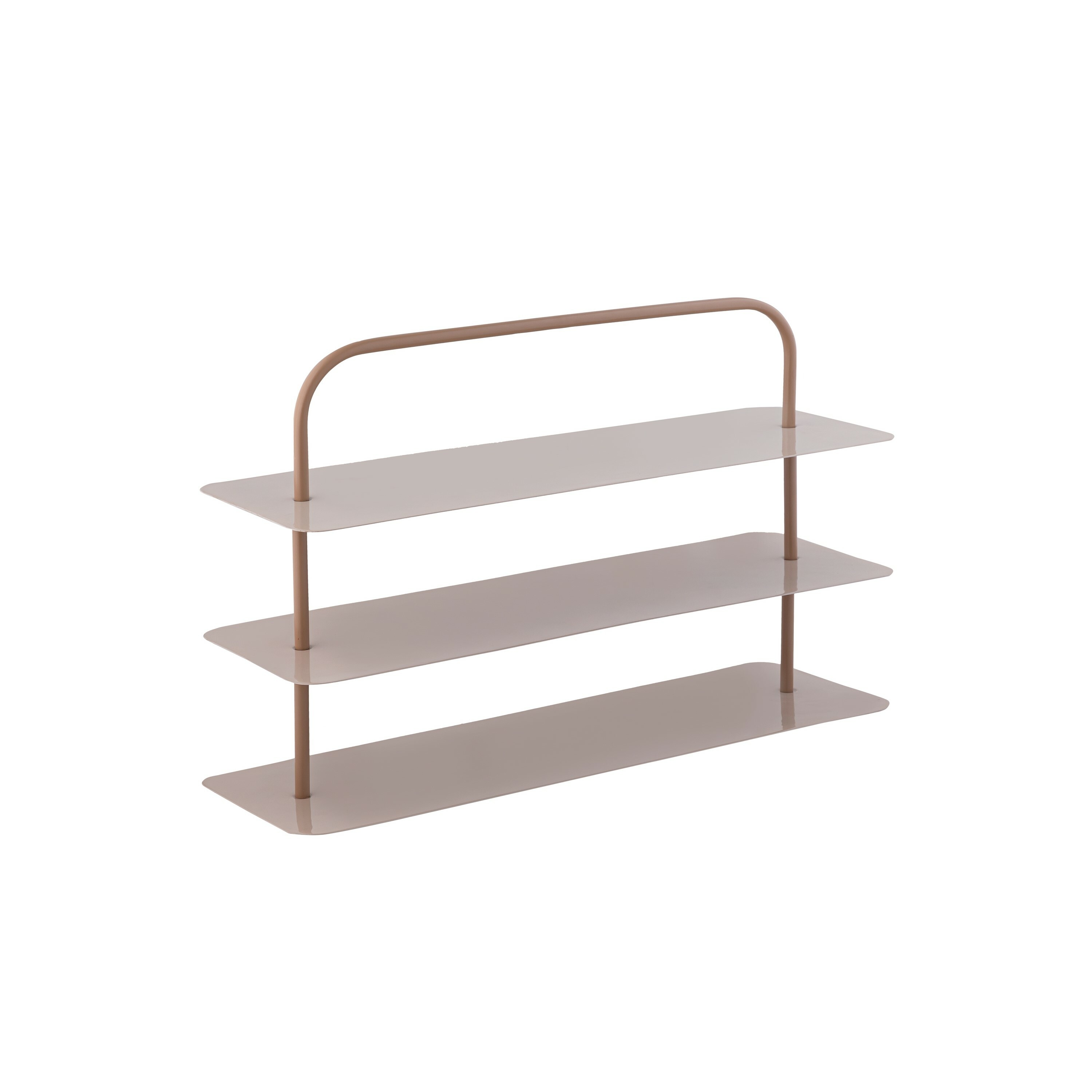 happimess SRK1002A 24.5-in H 3 Tier 9 pair Soft Brown/Brown Metal Shoe rack