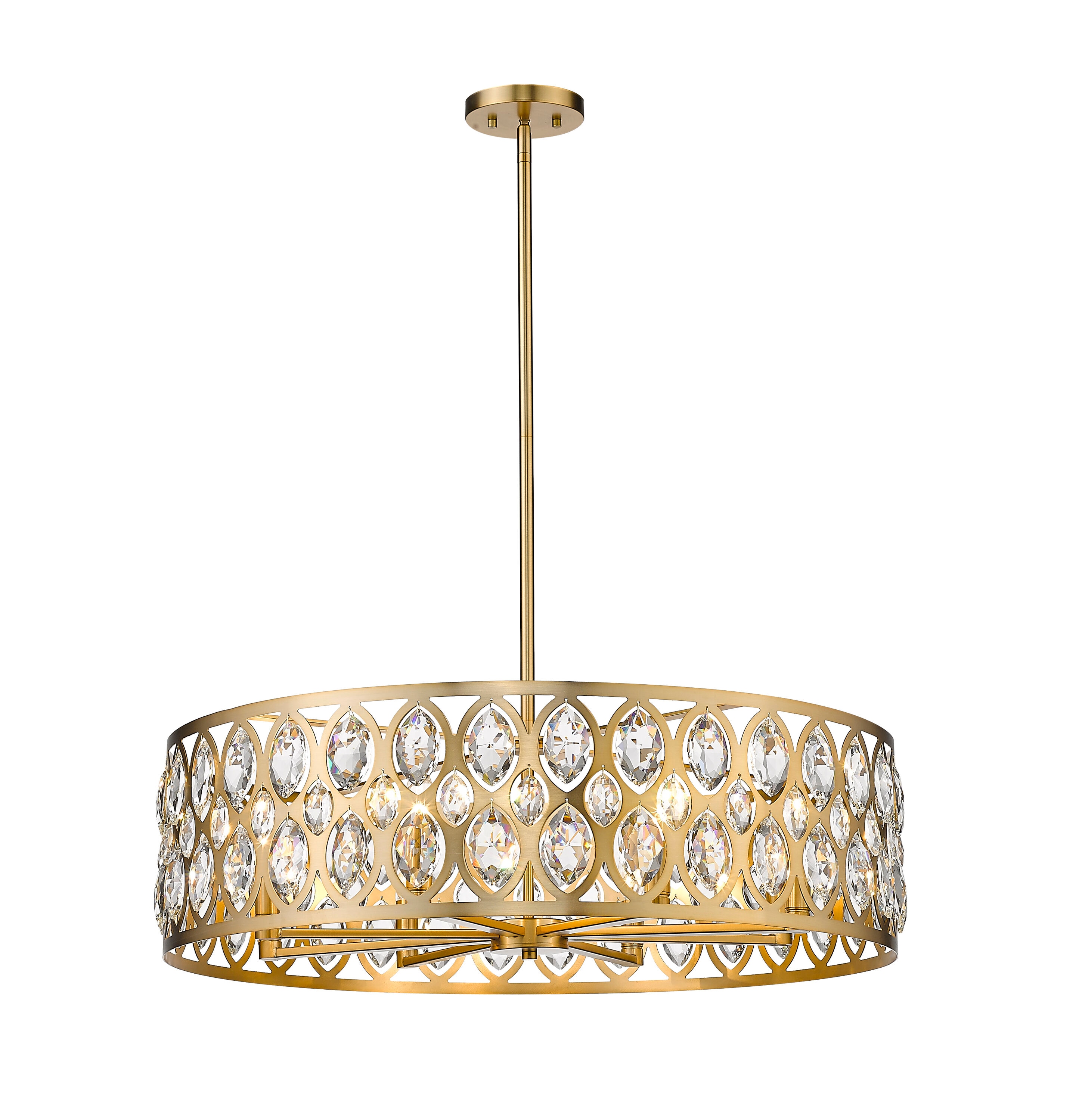 Heirloom Brass and Crystal 8-Light Chandelier