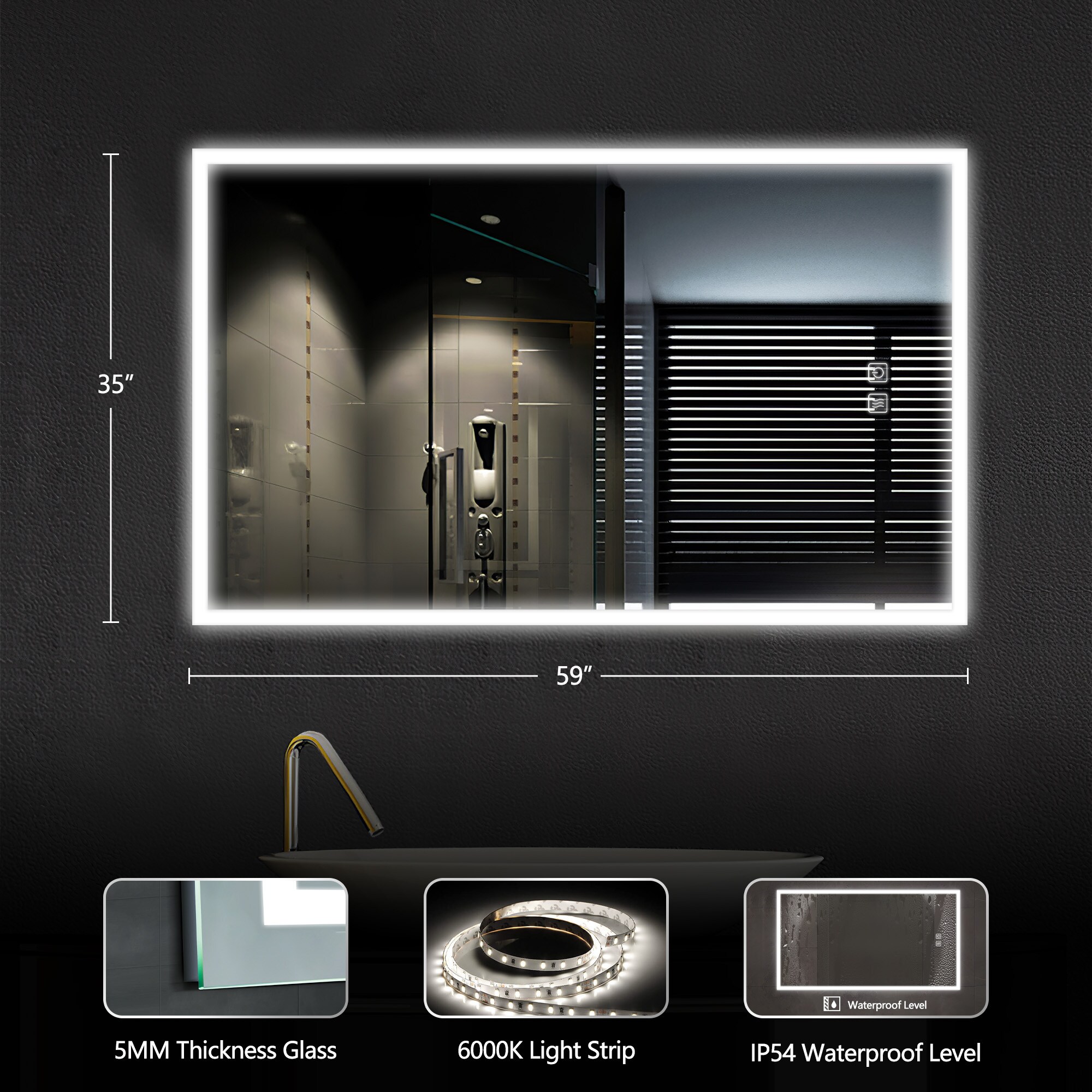 Dovelina LS-A-MR03086 Framed-Bath-Mirrors - View #6