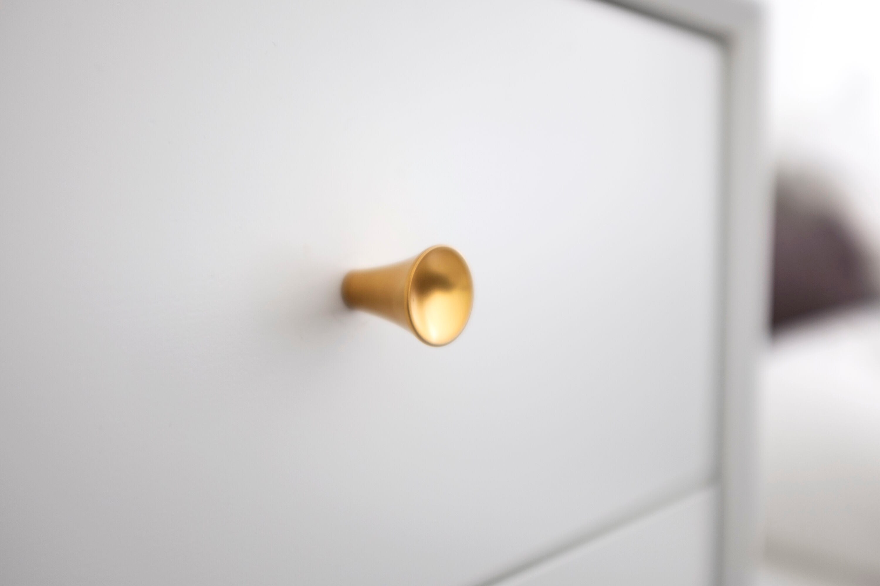 Brushed Golden Brass Conical Cabinet Knob 10-Pack