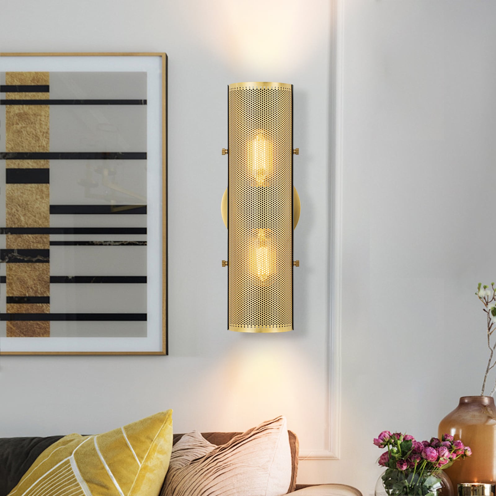 EDISLIVE Y81010000048858 13.8-in W 2 -Light Black Wall Sconce