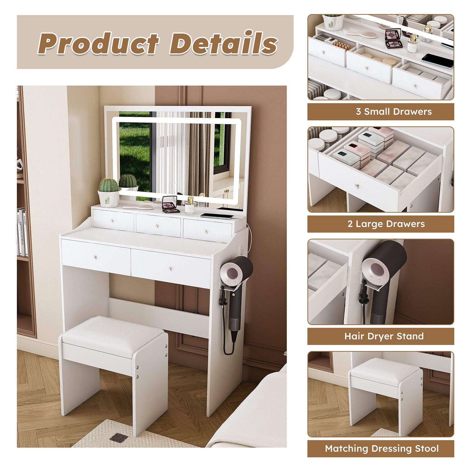 GZMR GZ-MIR6636 Bedroom-Vanities - View #6