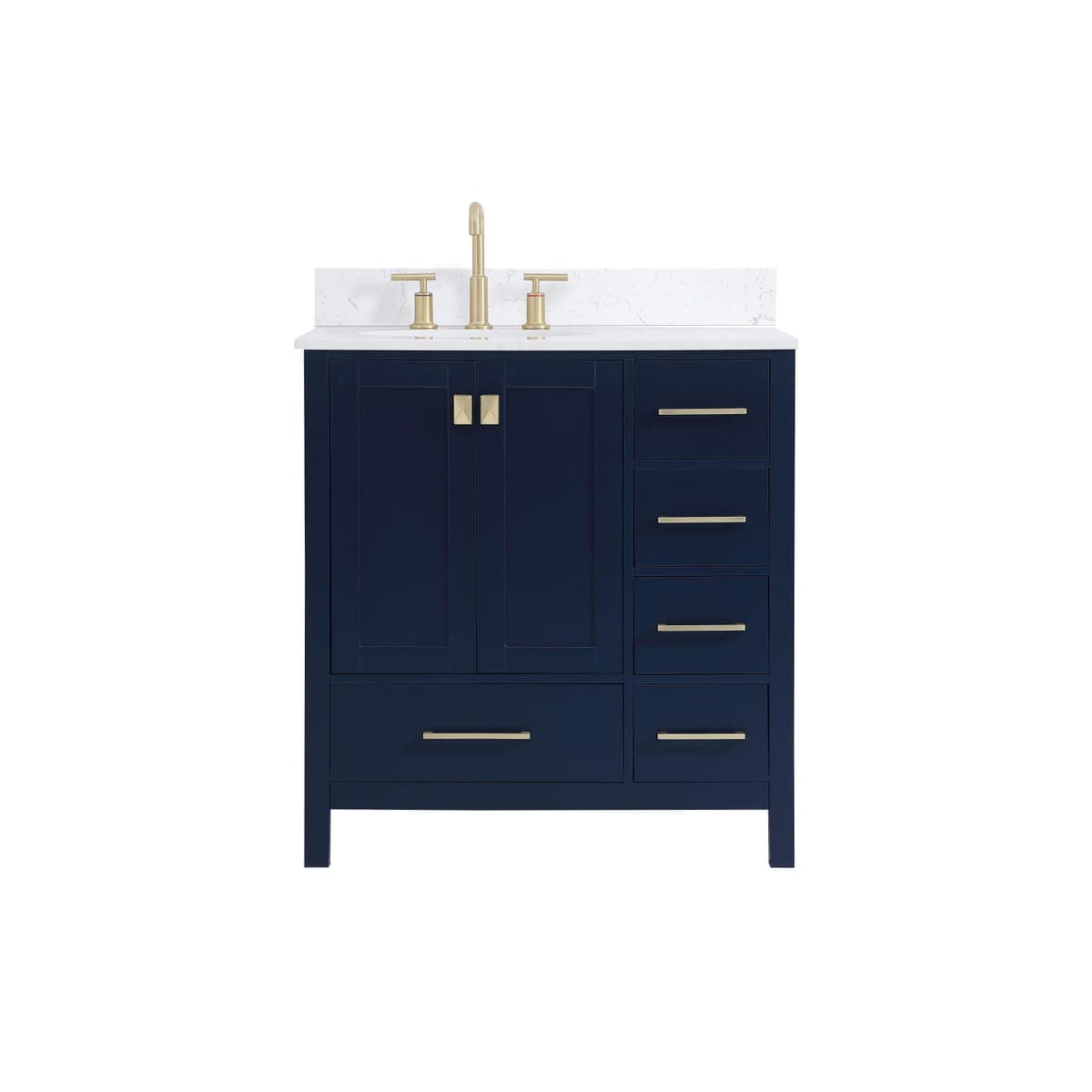 Simply Living Home Elara 32 inch Single Bathroom Vanity in Blue with Backsplash
