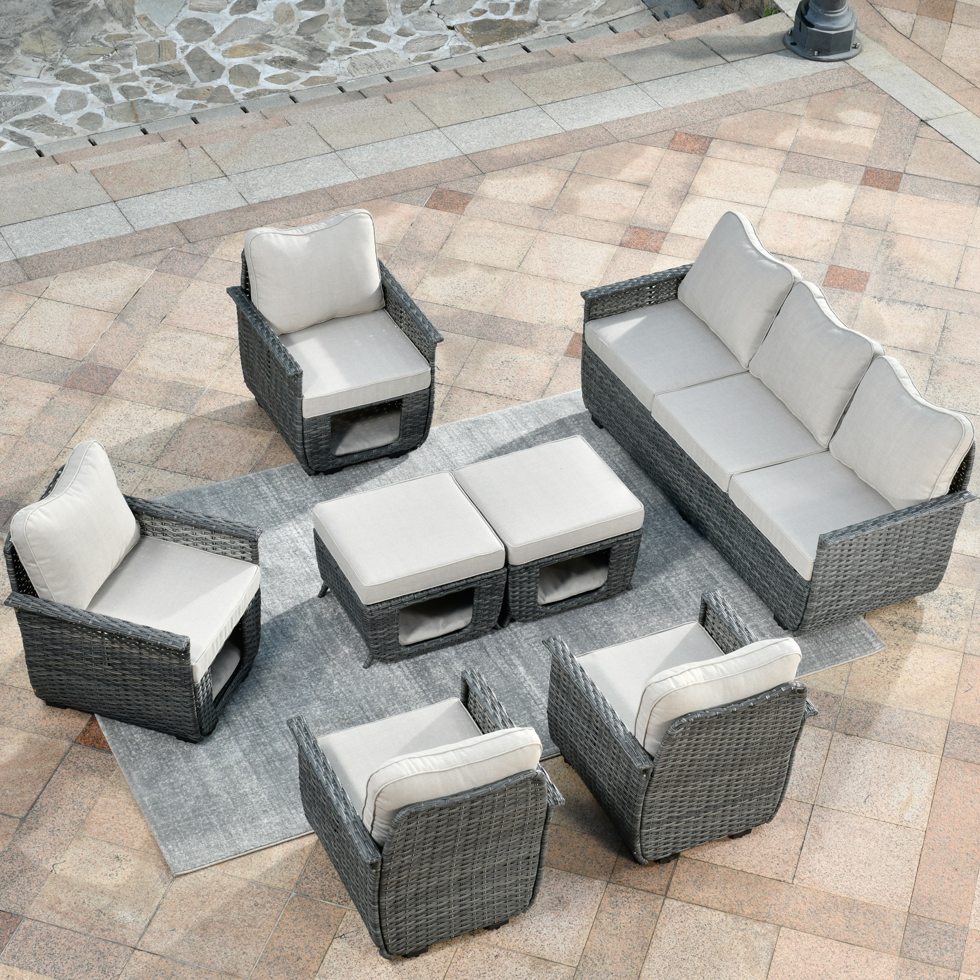 Pouuin SPET6007 Patio-Conversation-Sets - View #3