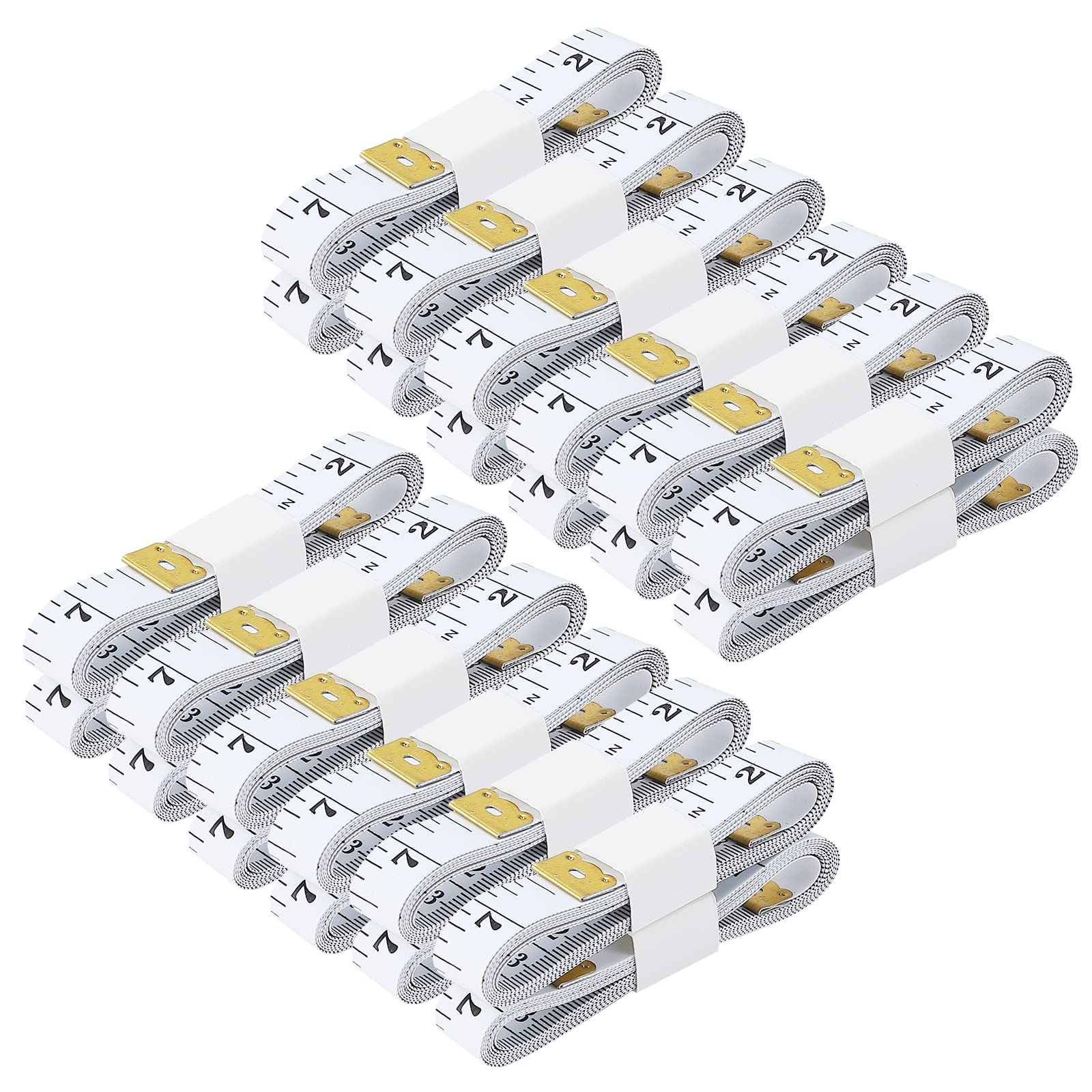 Phewnyzo  Soft Tape Measure 24 Pack Flexible Measuring Tape for Body Sewing Tailor Cloth Accurate Double Scale Ruler 60 Inch 150cm White Vinyl