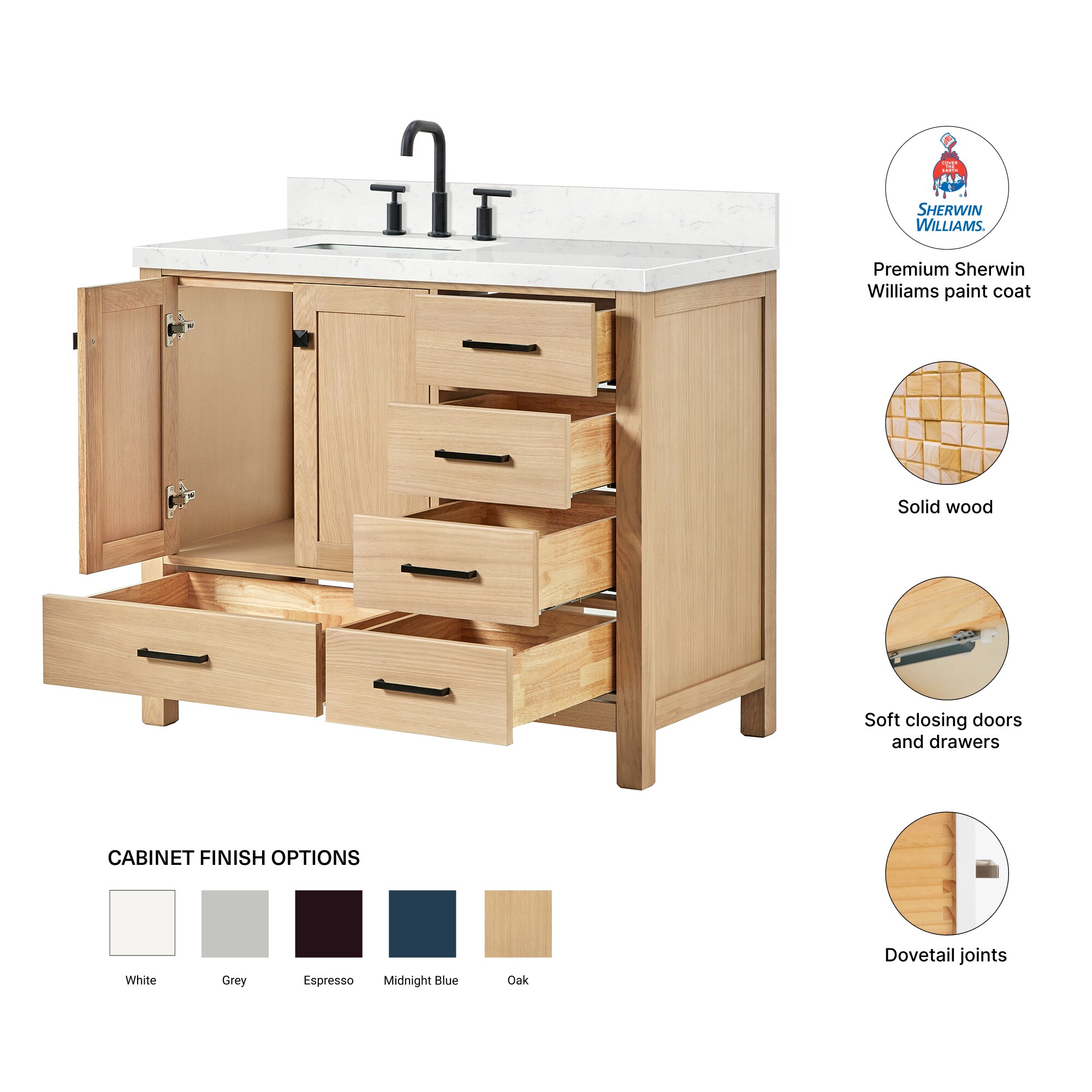 ARIEL A042SLCQRVOWOA Bath-Vanity-Combo - View #5