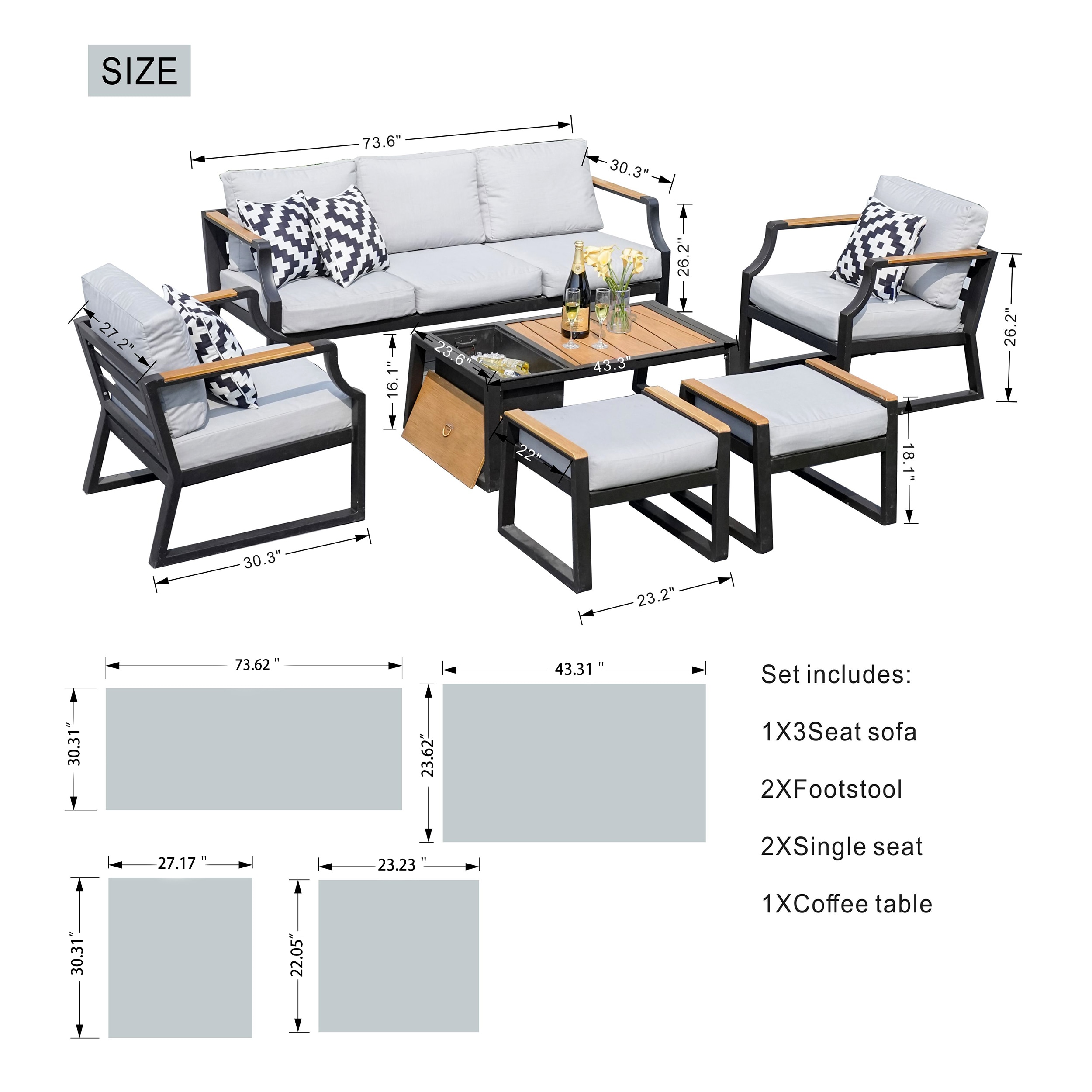 Moda Furnishings MOS-2103-B Patio-Conversation-Sets - View #11