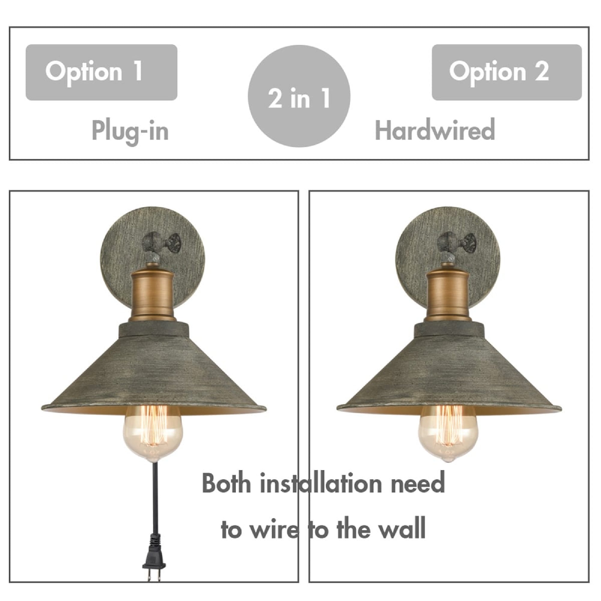 Distressed Green Rustic Swing Arm Wall Sconce Set