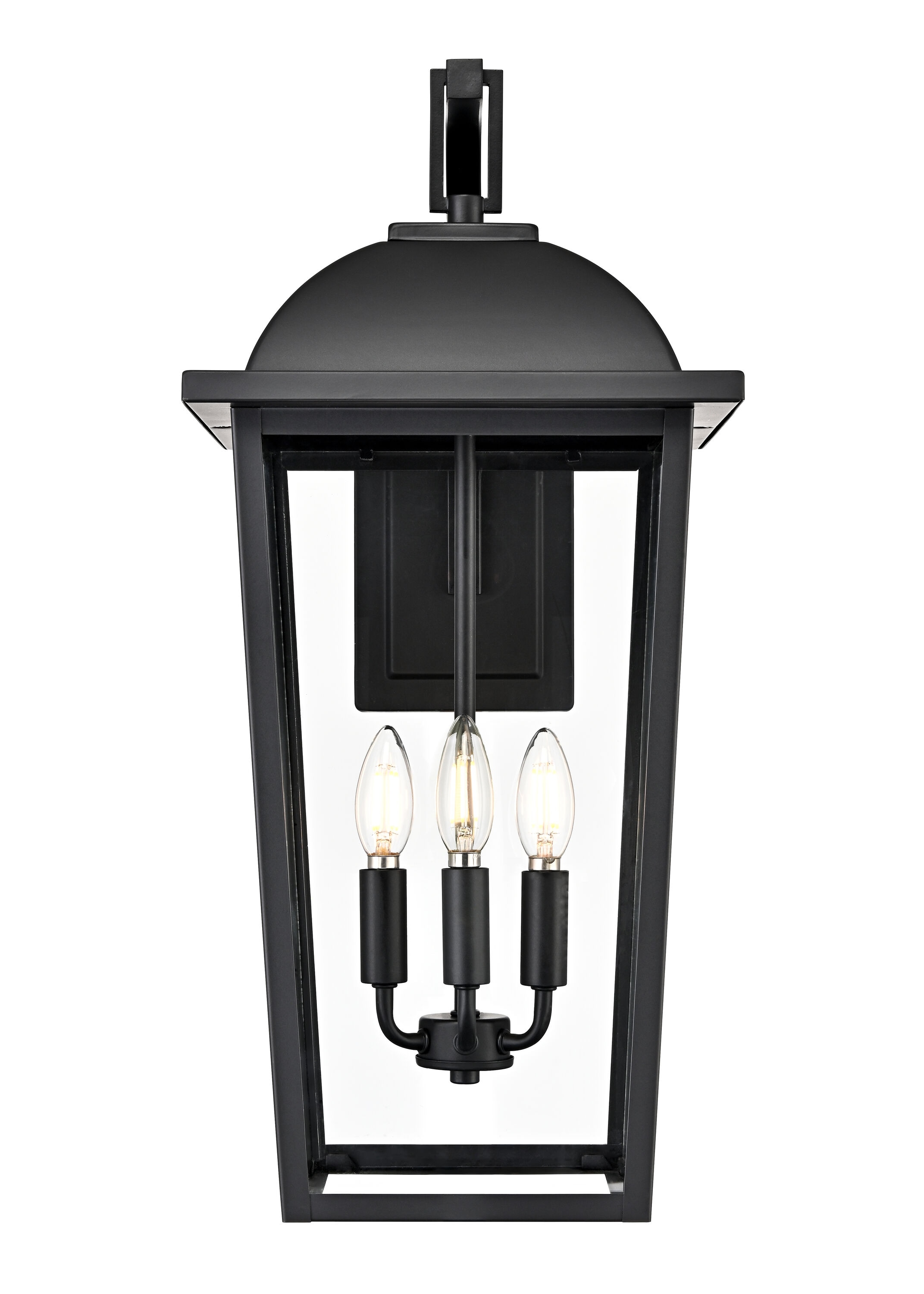 Millennium Lighting Houston 3 -Light 24-in H Matte Black Hardwired Outdoor Wall Light