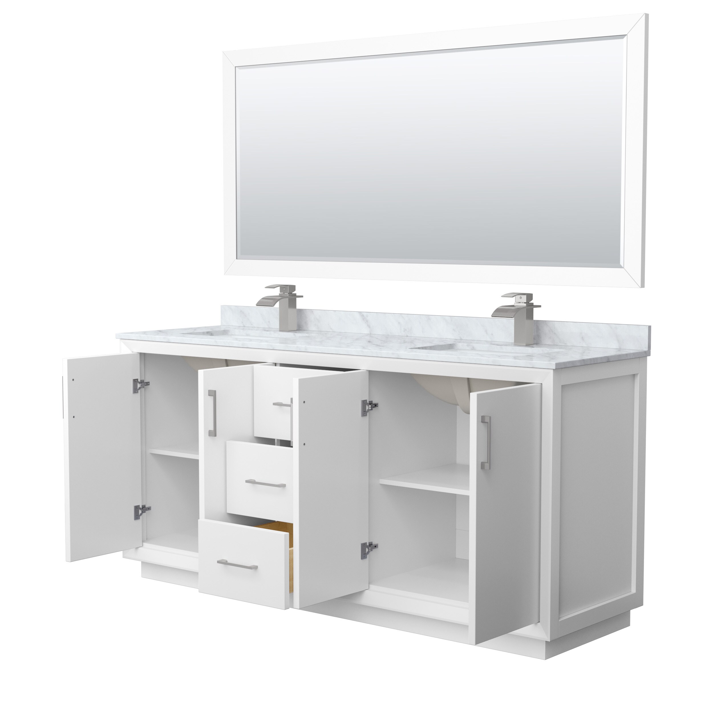 Wyndham Collection WCF414172DWHCMUNSM70 Bath-Vanity-Combo - View #2