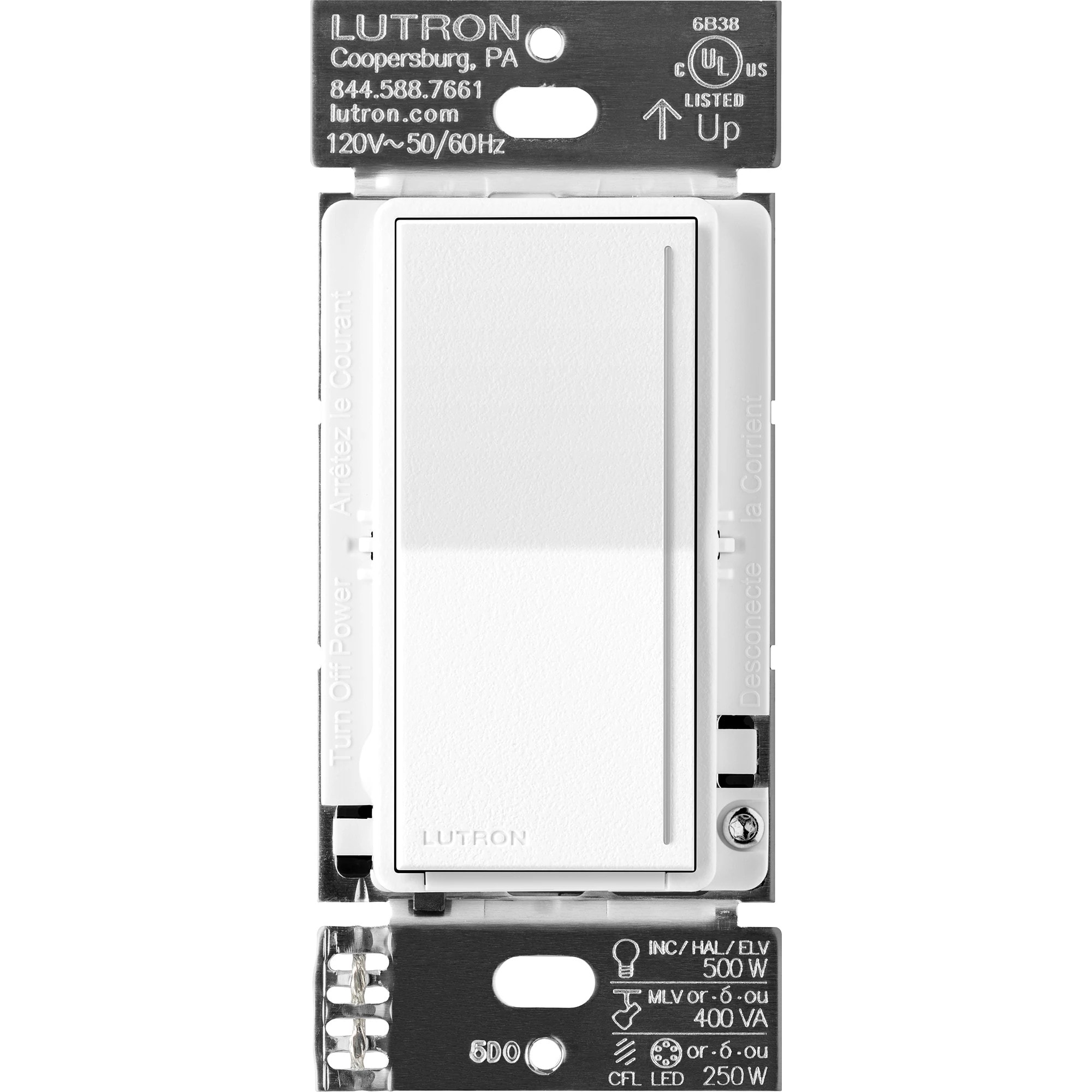 Lutron ST-PRO-N-BW Sunnata Pro LED+ Multi-Location LED Illuminated ELV Touch Master Dimmer Brilliant White