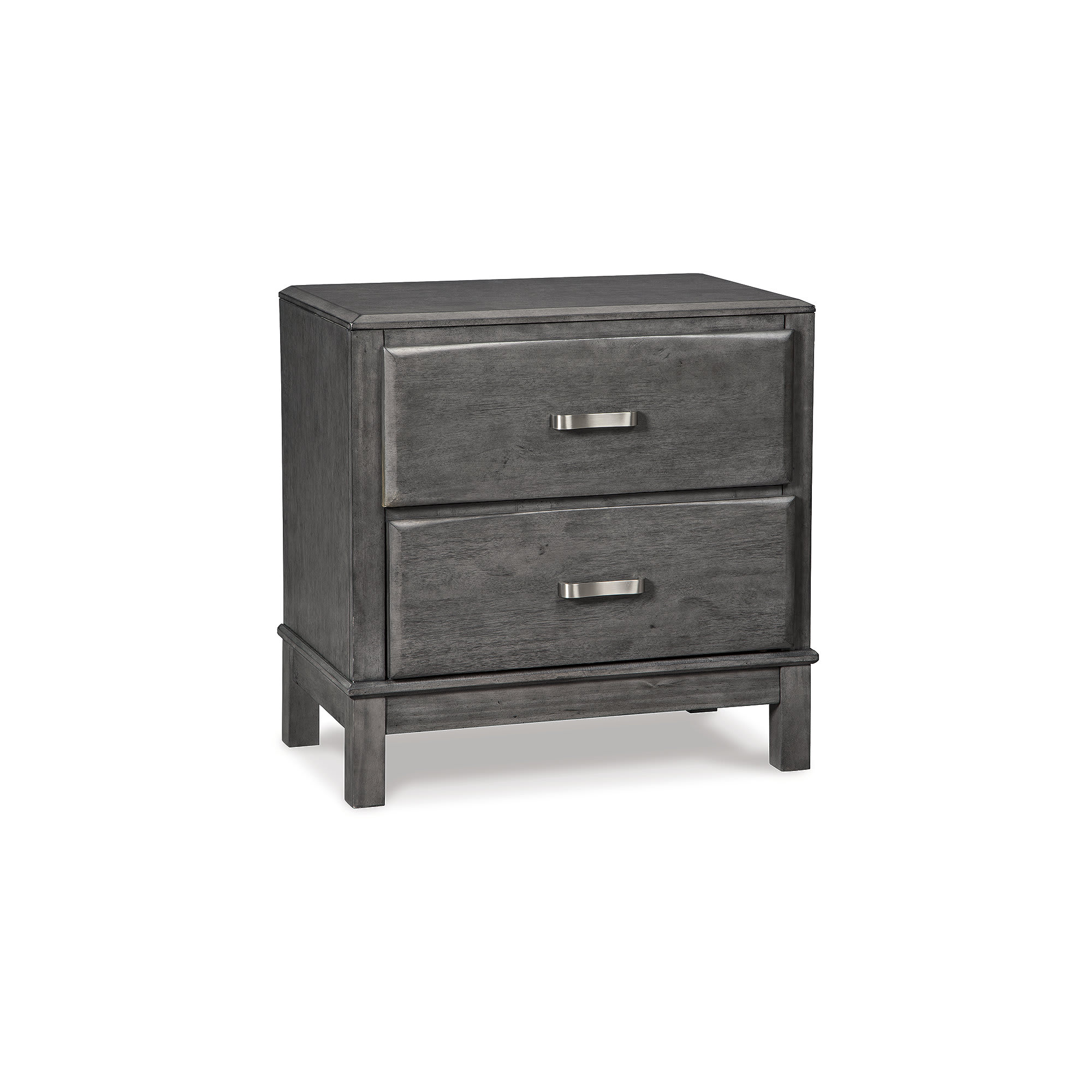Signature Design by Ashley B476-92 Caitbrook Gray Contemporary Nightstand with Nickel Tone Hardware and 2 Drawers