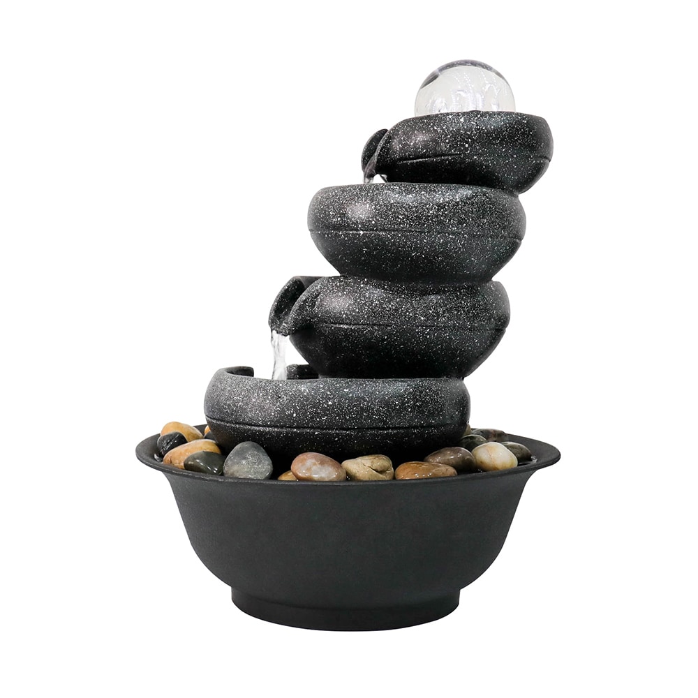 Watnature 11.42-in H Resin Tiered Fountain Outdoor Fountain Pump 