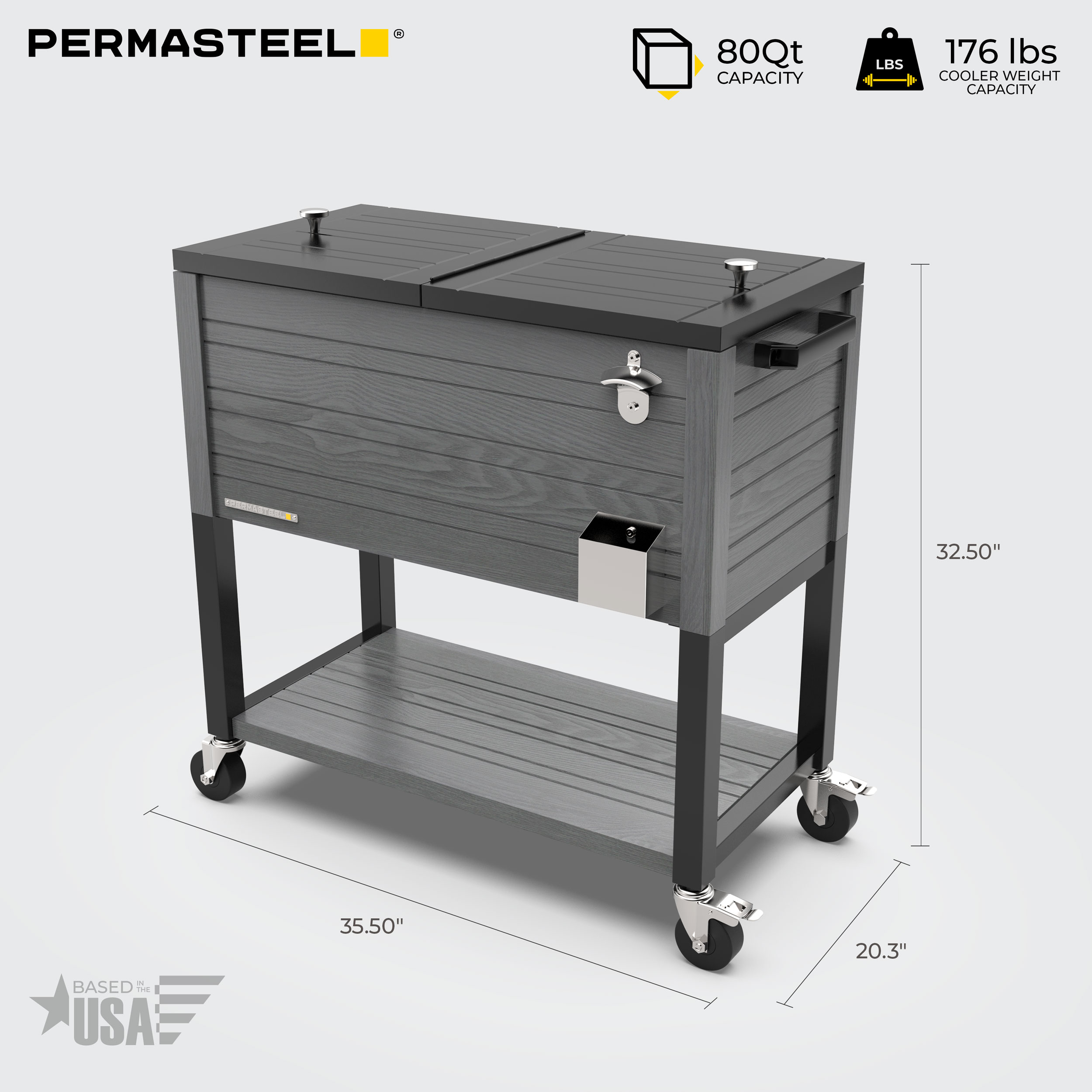 Permasteel PS-205-80QT-GY Beverage-Coolers - View #9