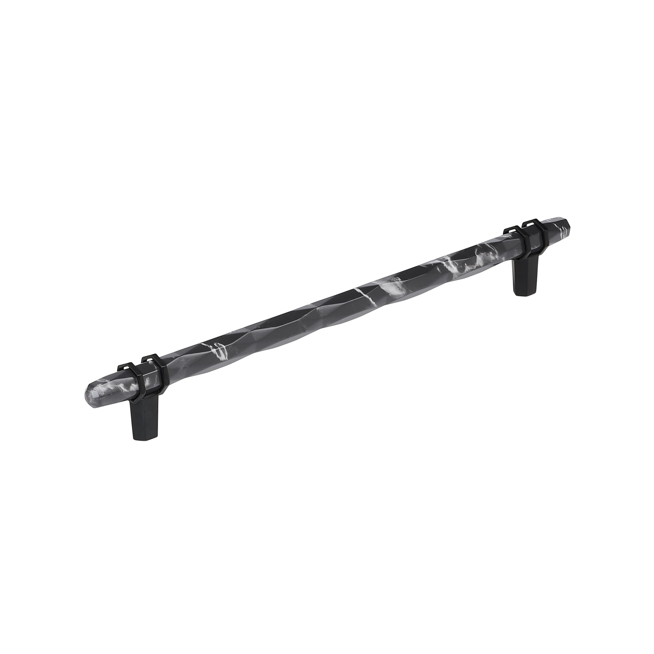 Amerock BP36664MBKBBR Carrione 10-1/16-in , 256mm Center to Center Marble Black/Black Bronze Cylindrical Bar