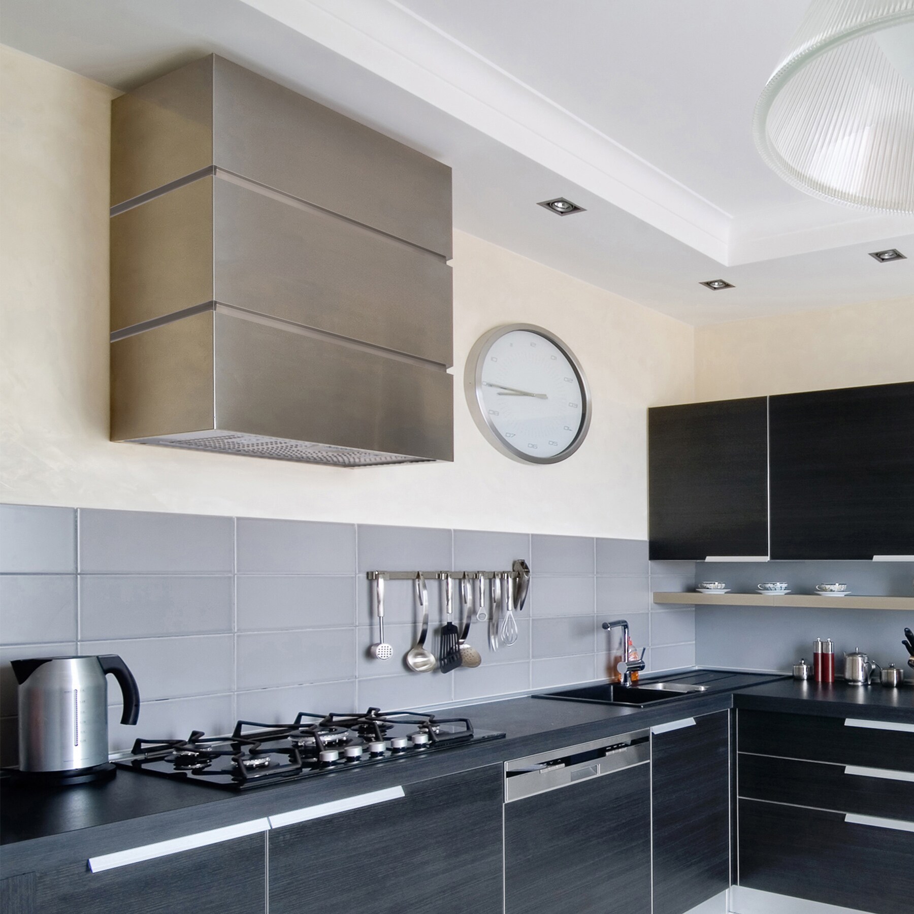Stainless Steel 36" Wall Mount Range Hood with Charcoal Filter