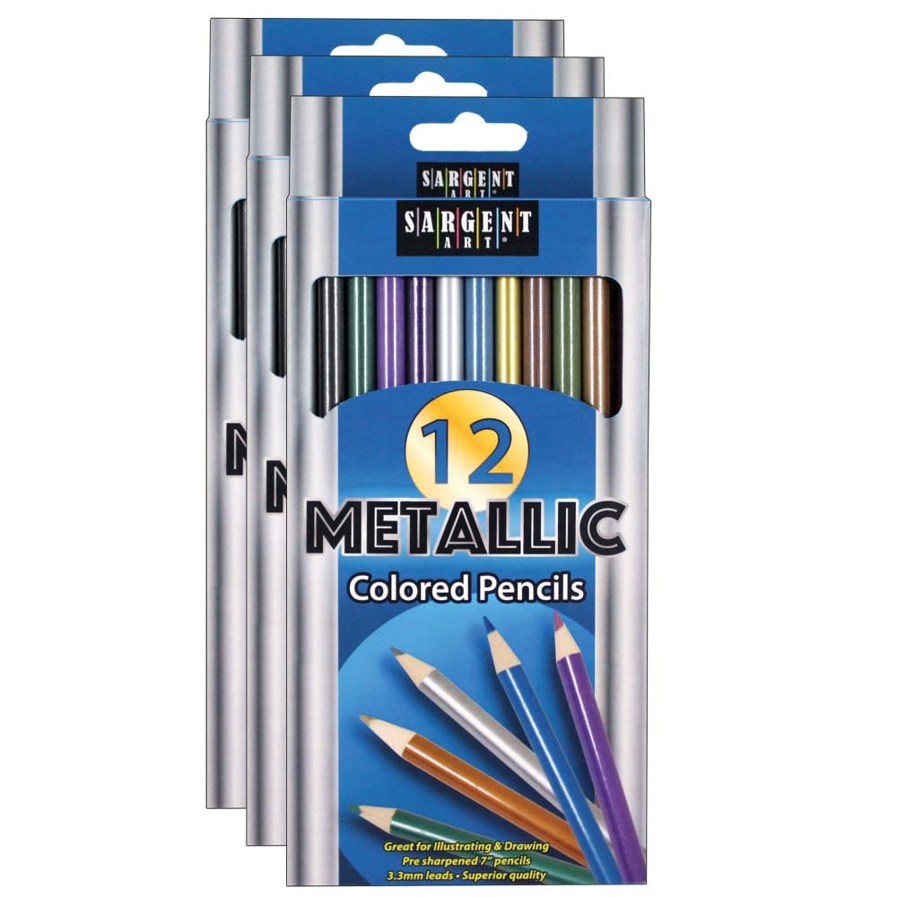 Sargent Art Neon & Metallic Collored Set pencils, Assorted