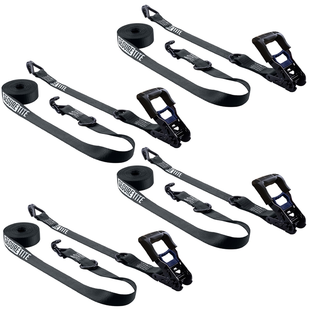 Secure Tite 1-1/4-in x 16-ft Ratchet Strap with S-Hook 3000-lb Break Strength 4 -Pack #661024