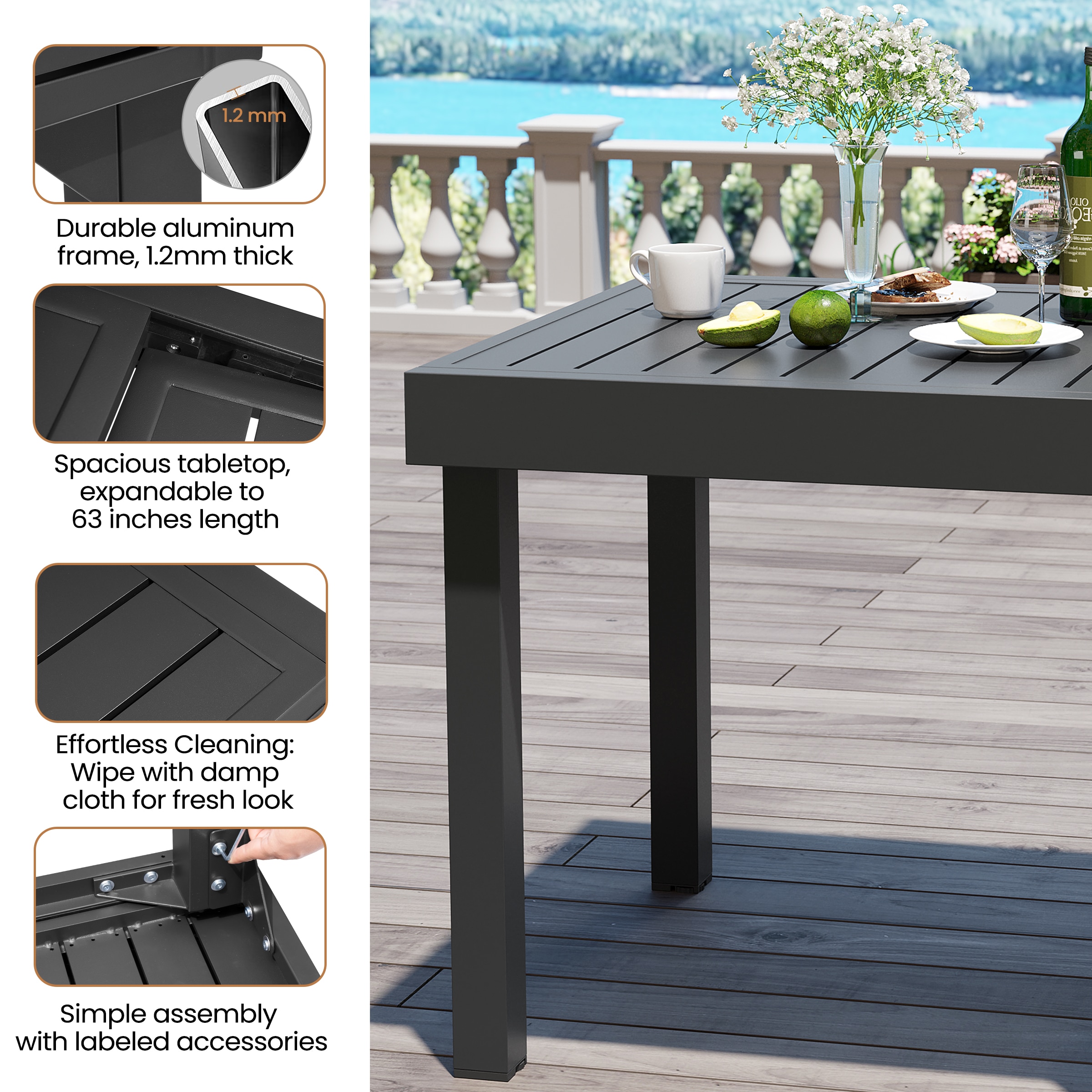 Crestlive Products CL-TD5808BEI160-5 Patio-Dining-Sets - View #5