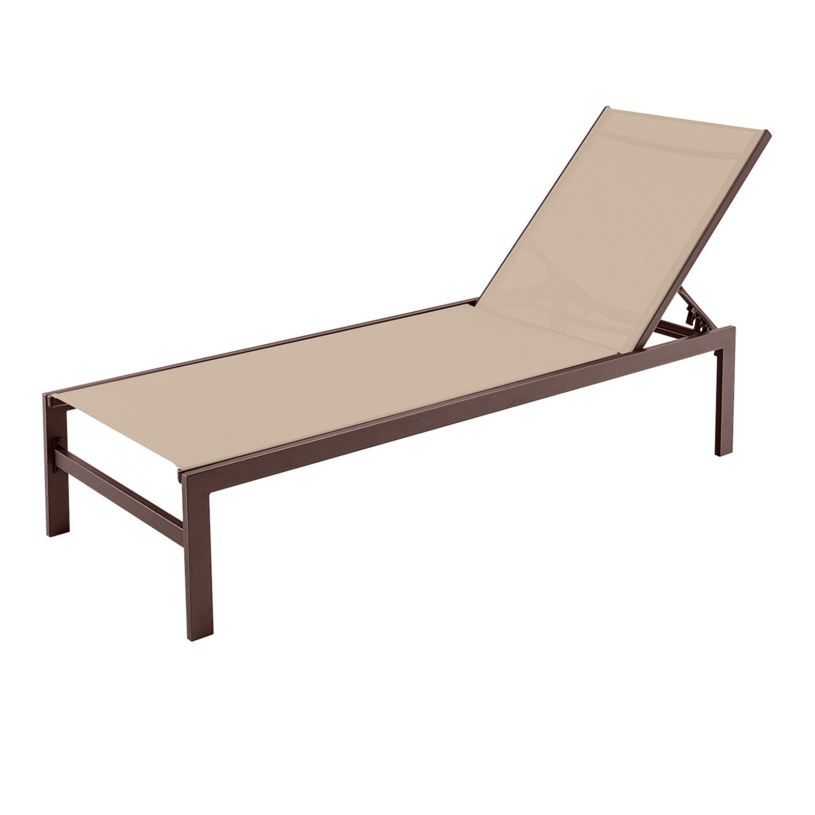 Slickblue - Aluminum Frame Outdoor Chaise Lounge Chair with Fabric Sling Seat 6 Position Reclinin...