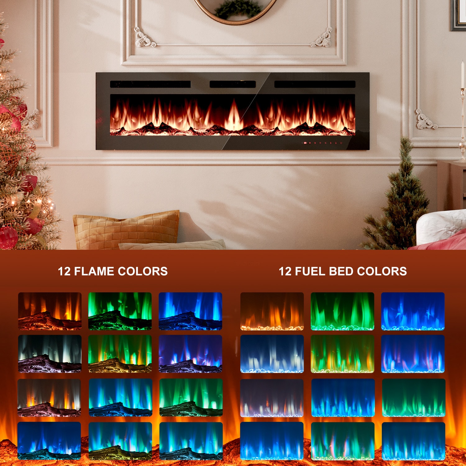 AOXUN H20019 Electric-Fireplaces - View #3