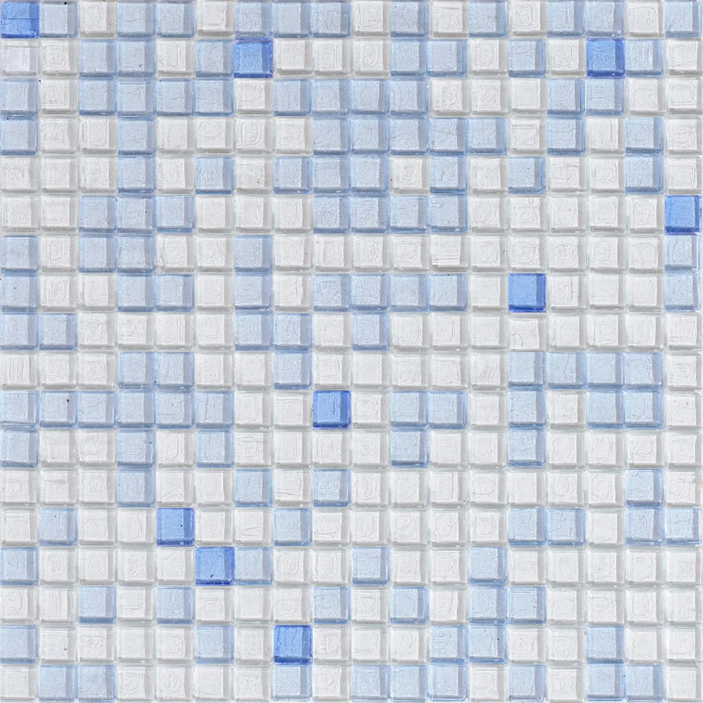 Apollo Tile Mingles White and Blue 11-1/2-in x 11-1/2-in Glossy Glass Uniform Squares Floor and Wall Tile (18.69-sq. ft/ Carton)