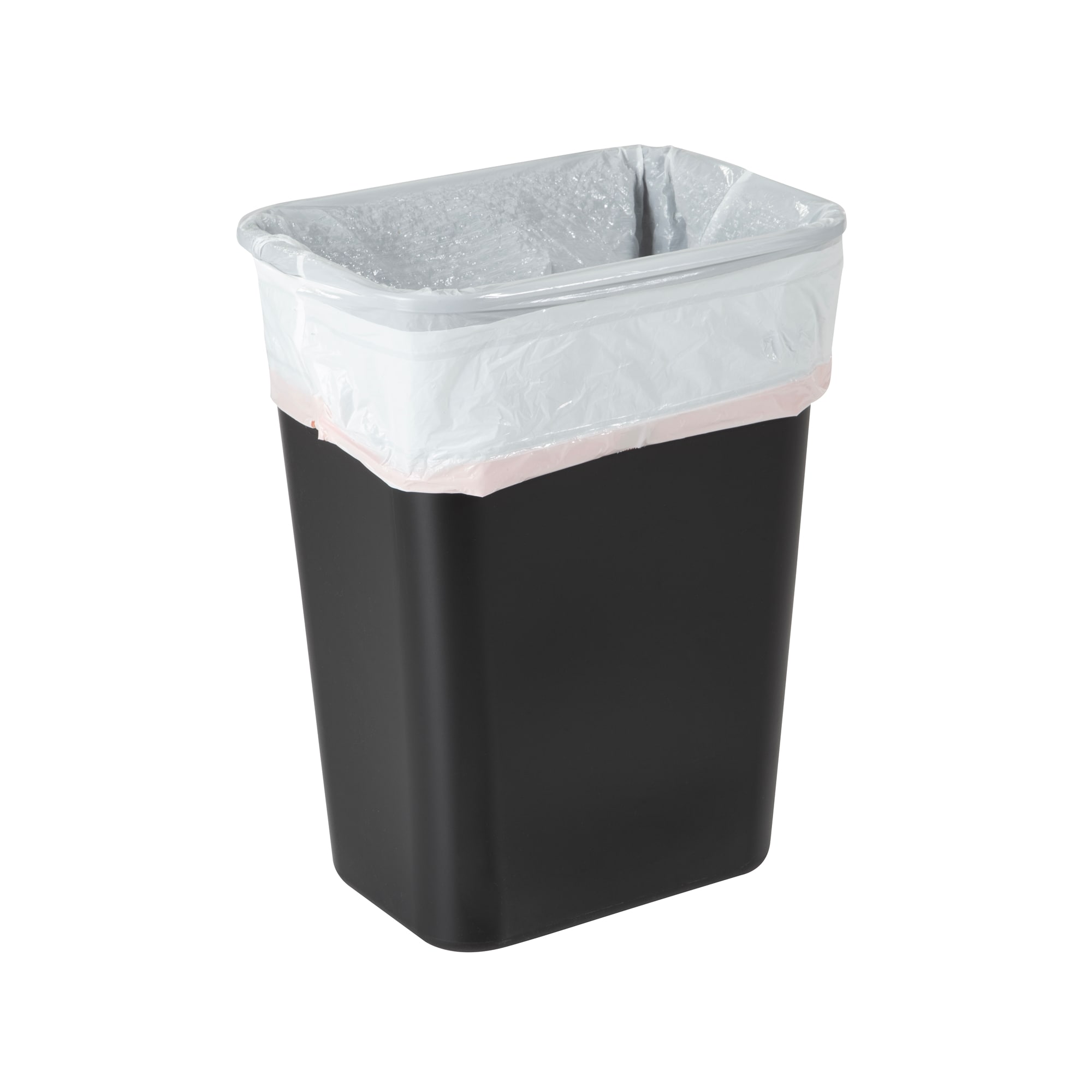 41 Quart Home or Office Plastic Wastebasket Black or Gray 41Q-BKGY (2 Pack)