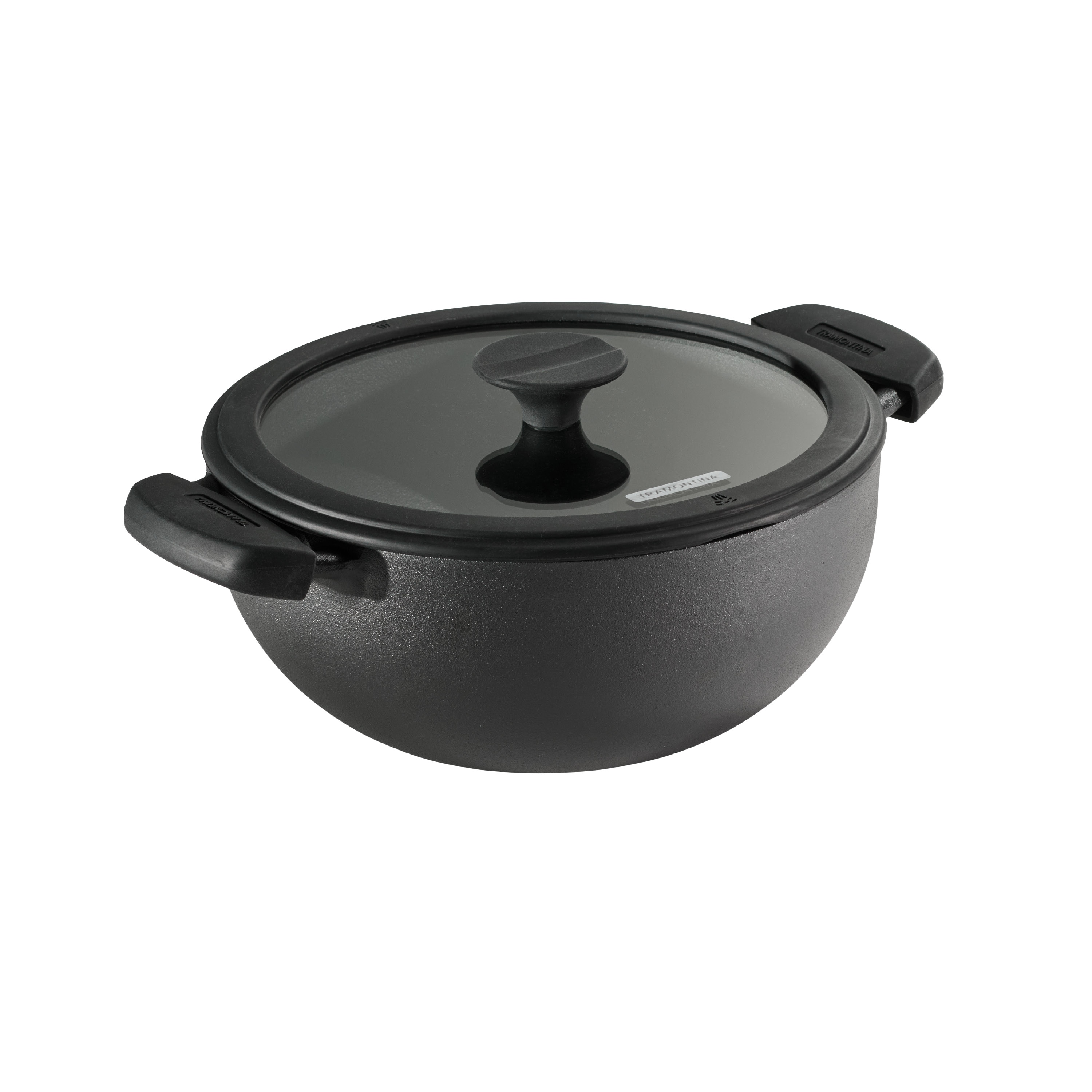 Tramontina Utsava 3.9-Quart Pre-Seasoned Cast Iron Kadai with Lid