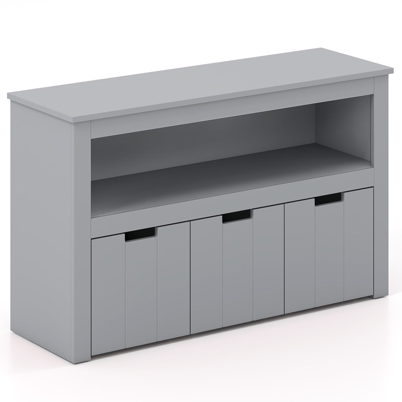 Slickblue - Wooden Kids Storage with 3 Rolling Slide Out Drawers and Open Storage Compartment for...