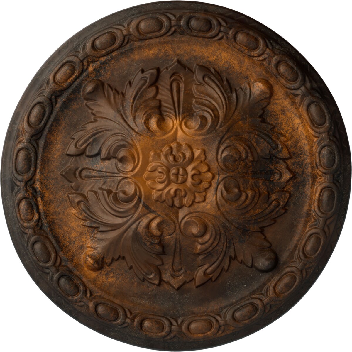 Ekena Millwork CM12STRUS Stockport 11.75-in W x 11.75-in L Painted Rust Polyurethane Whole Ceiling Medallion