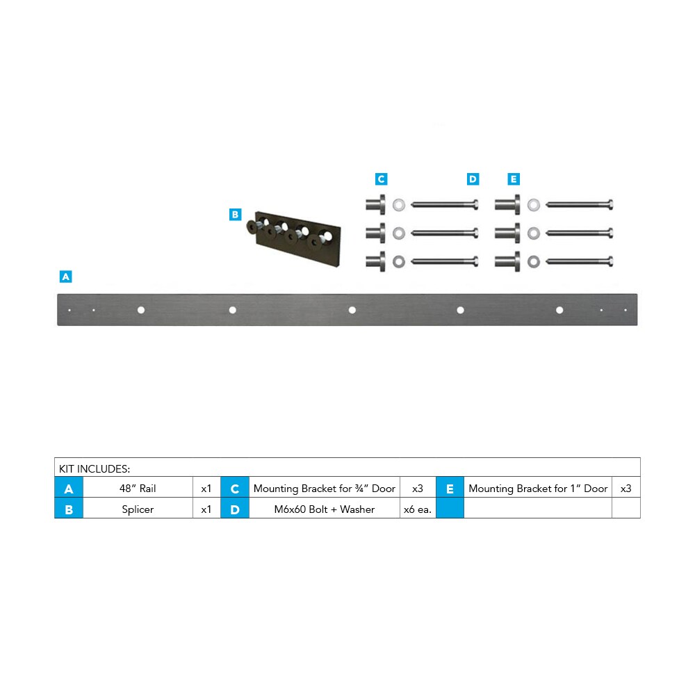 Stainless Steel Mini Sliding Barn Door Hardware Kit