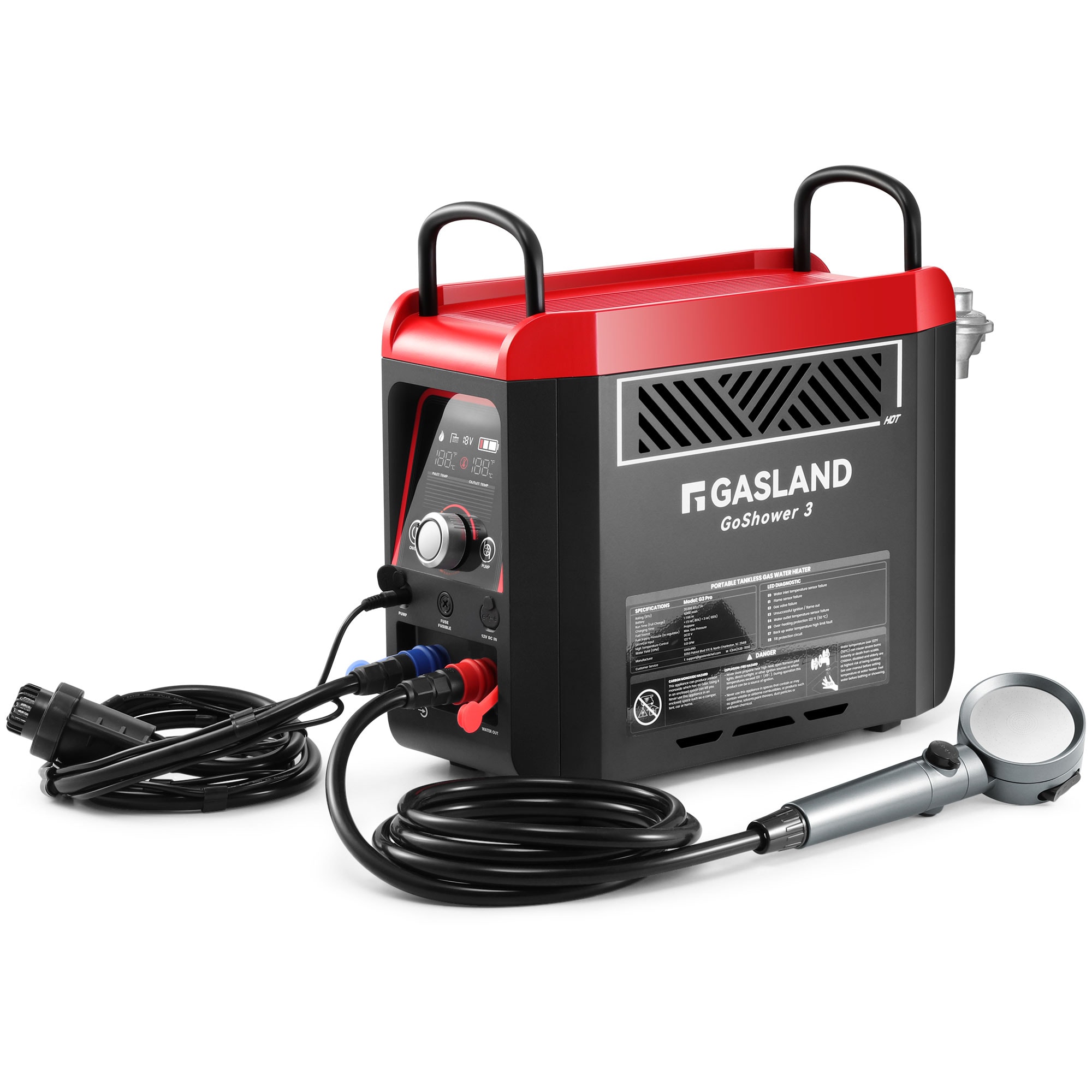 GASLAND G3PRO 20,000-BTU 0.8-GPM Outdoor Portable Liquid Propane Tankless Water Heater