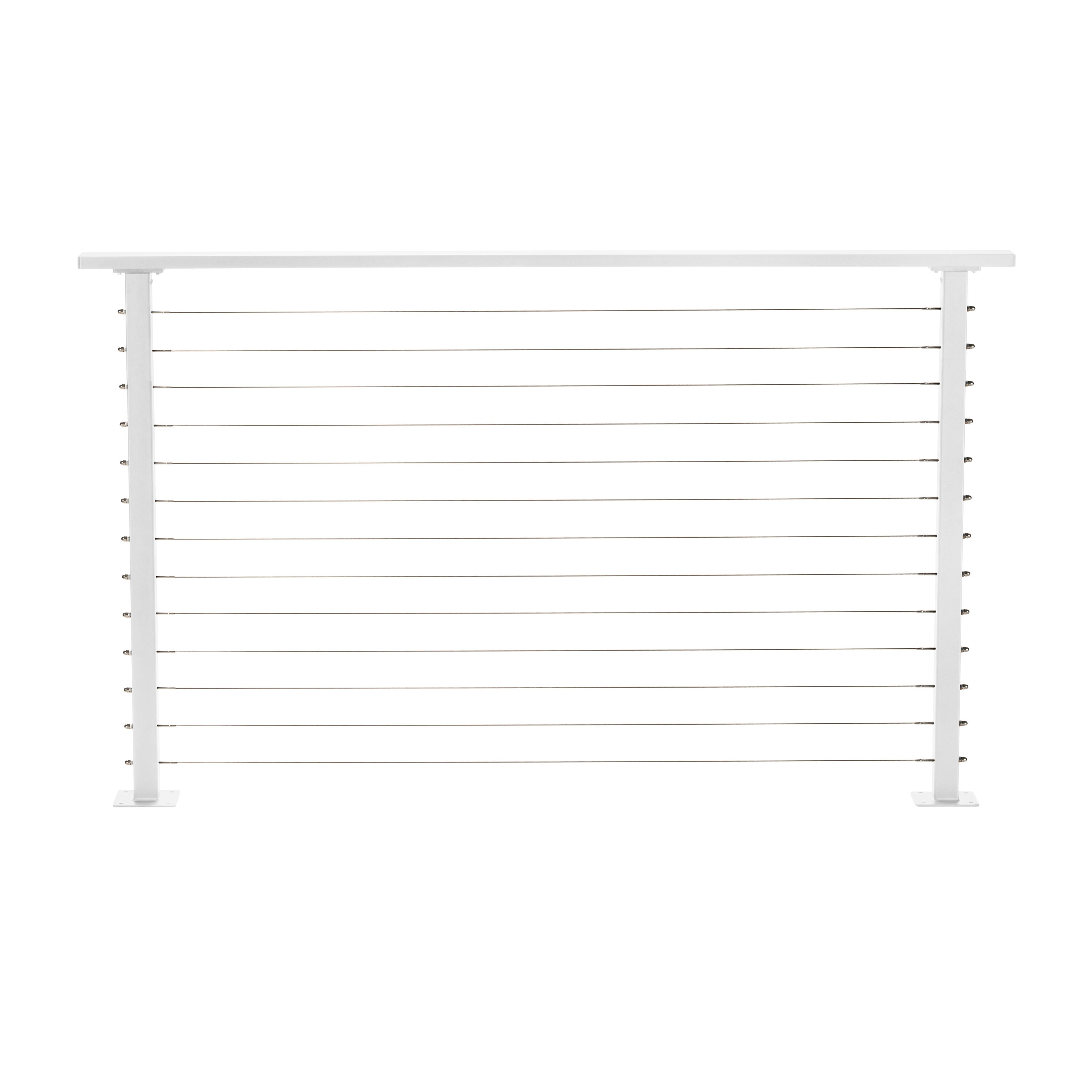 CityPost CP-6-W-D-F Face Mount 6-ft x 36-in White Steel Deck Cable Rail Kit