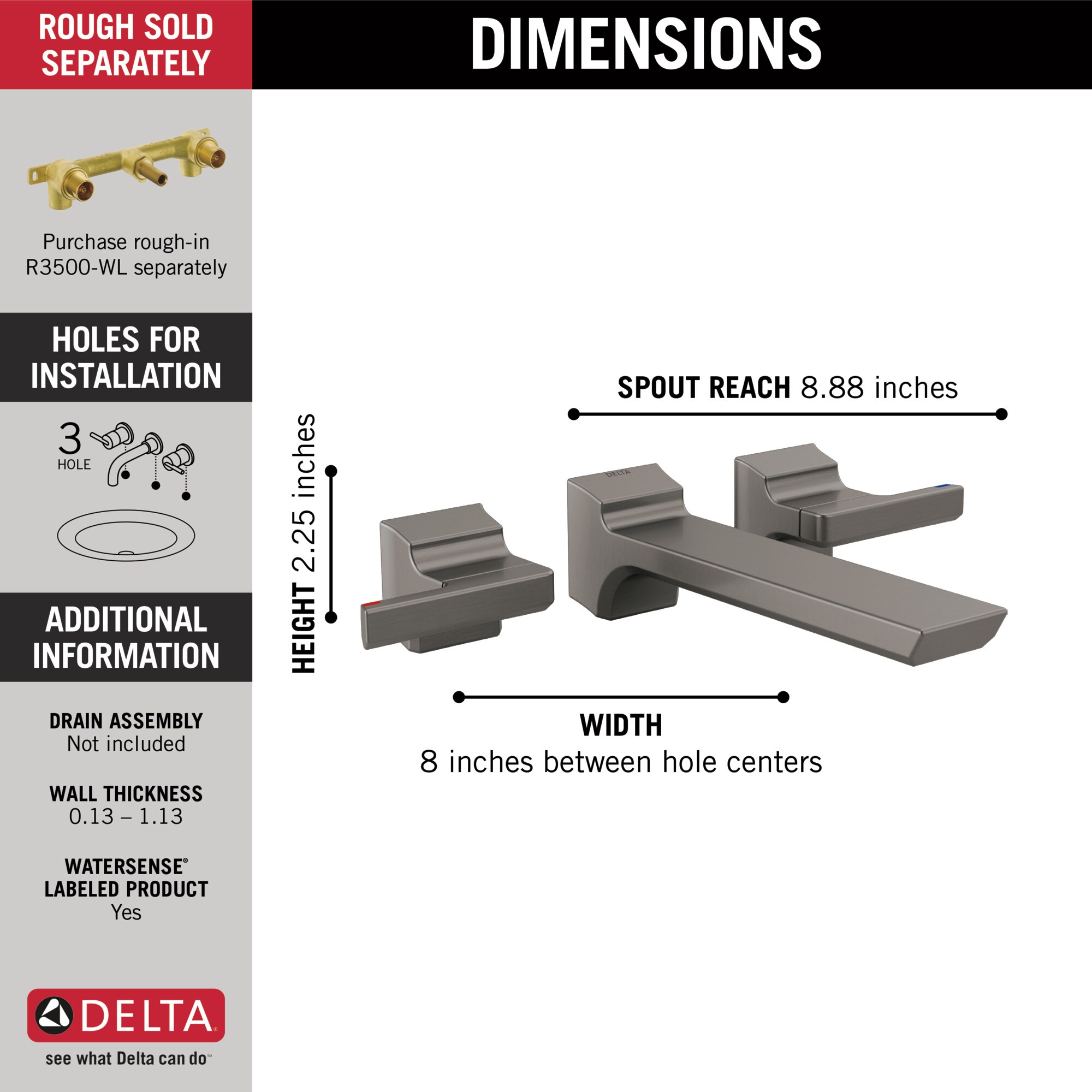 Delta T3599LF-KS-PR-WL Lavatory-Faucets - View #2