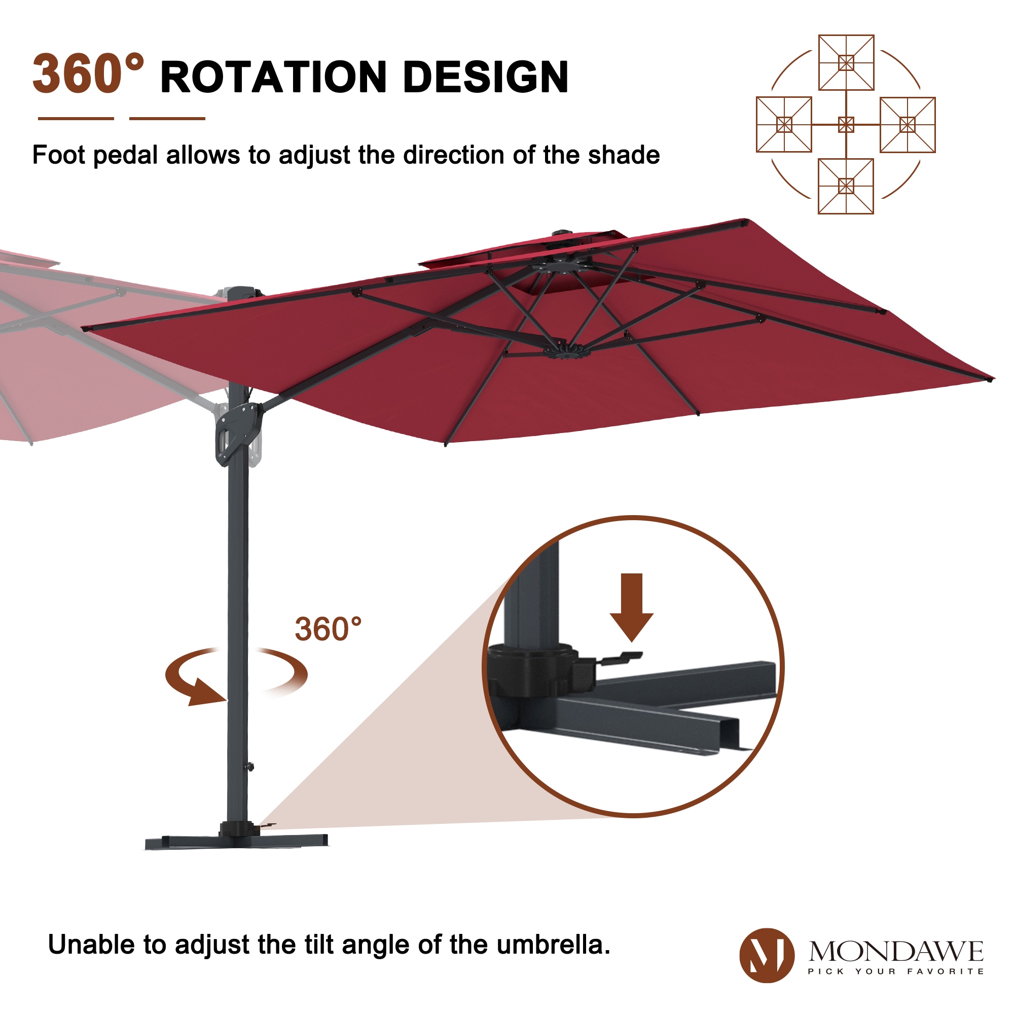 Mondawe MO-WG01RD Umbrellas-2 - View #3