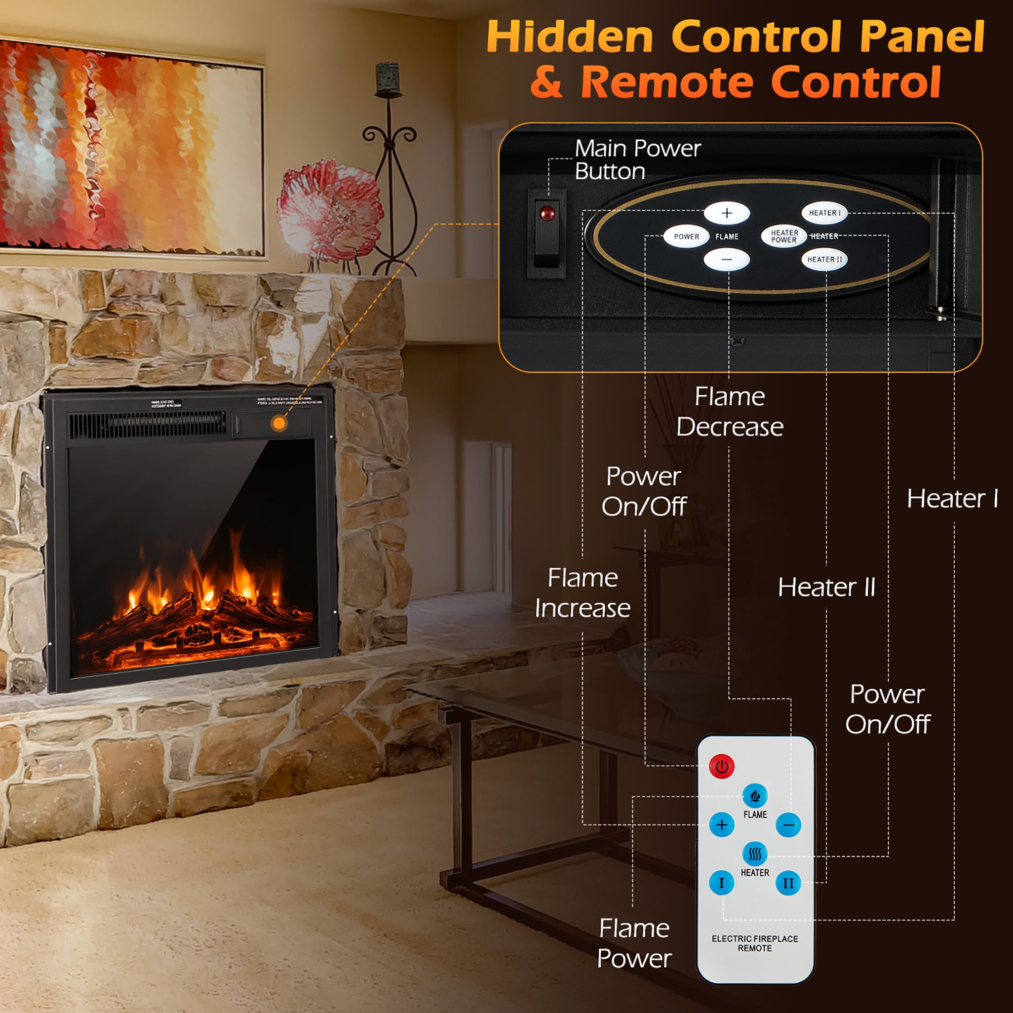 Goplus FP10186 Electric-Fireplace-Fireboxes - View #5