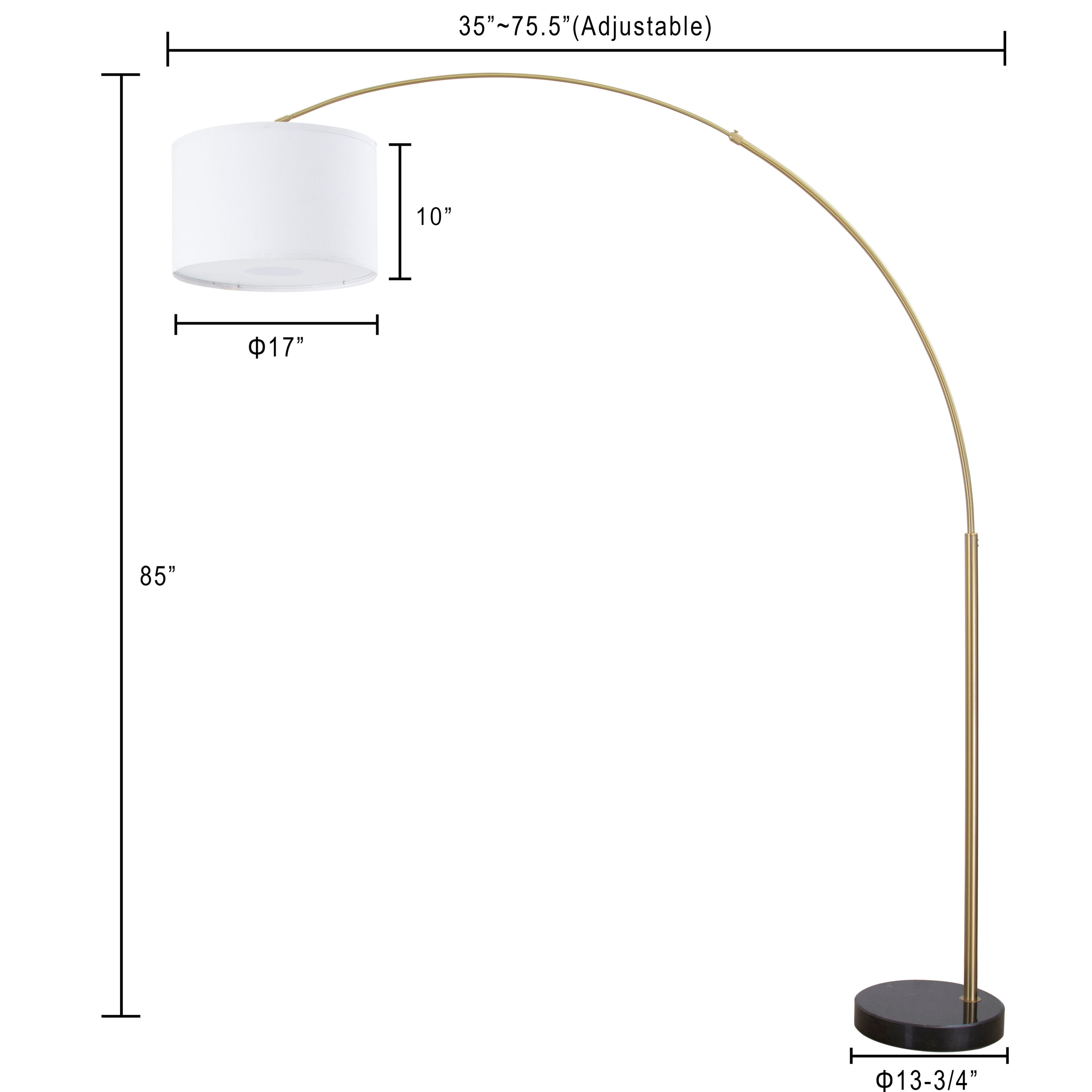 Fc Design Aarjan 81-in Chrome Arc Floor Lamp At Lowes.com