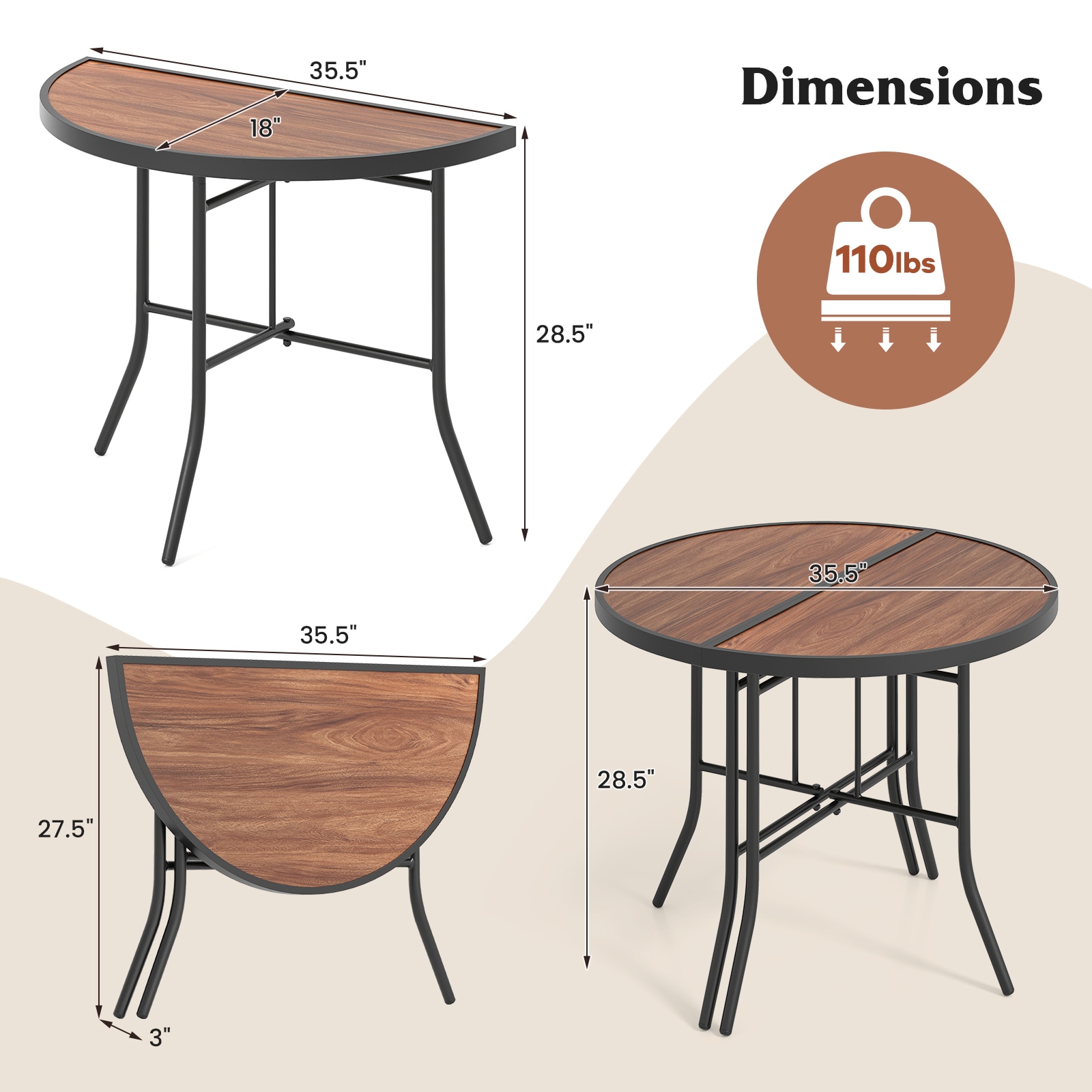 YERIVA O12156DH Patio-Tables - View #5