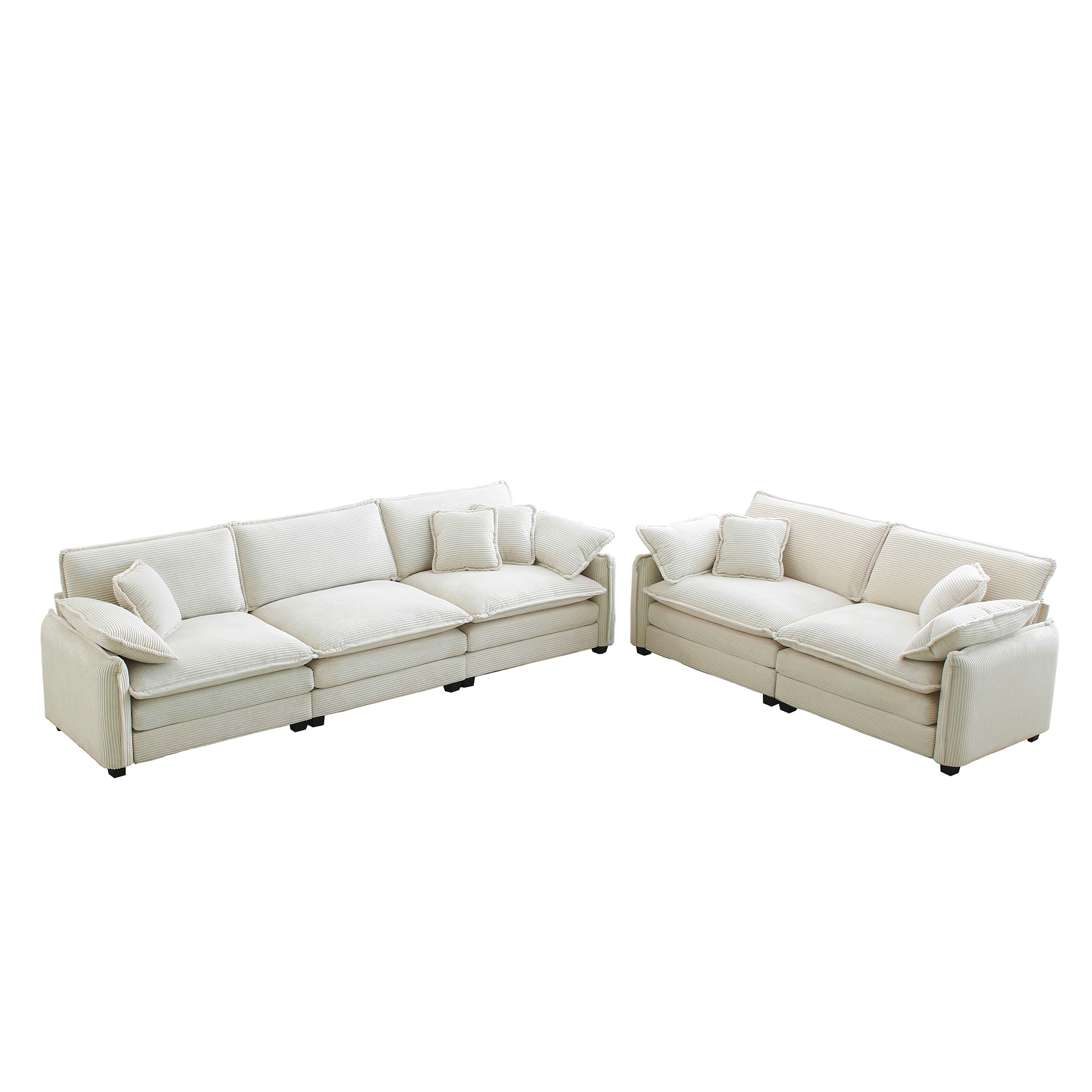Bybafun - Casual 2 -Piece Polyester/Polyester blend Beige Living Room Set