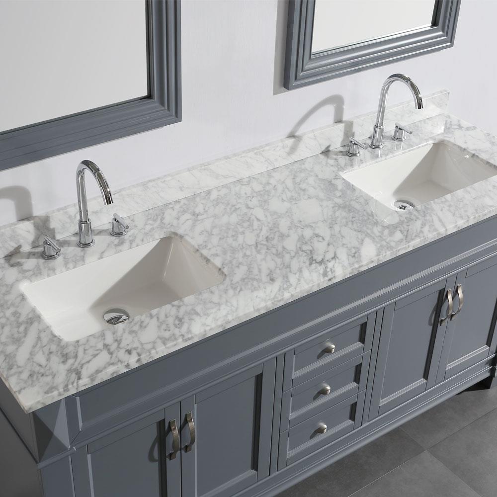 Design Element Hudson 72-in Gray Undermount Double Sink Bathroom Vanity ...