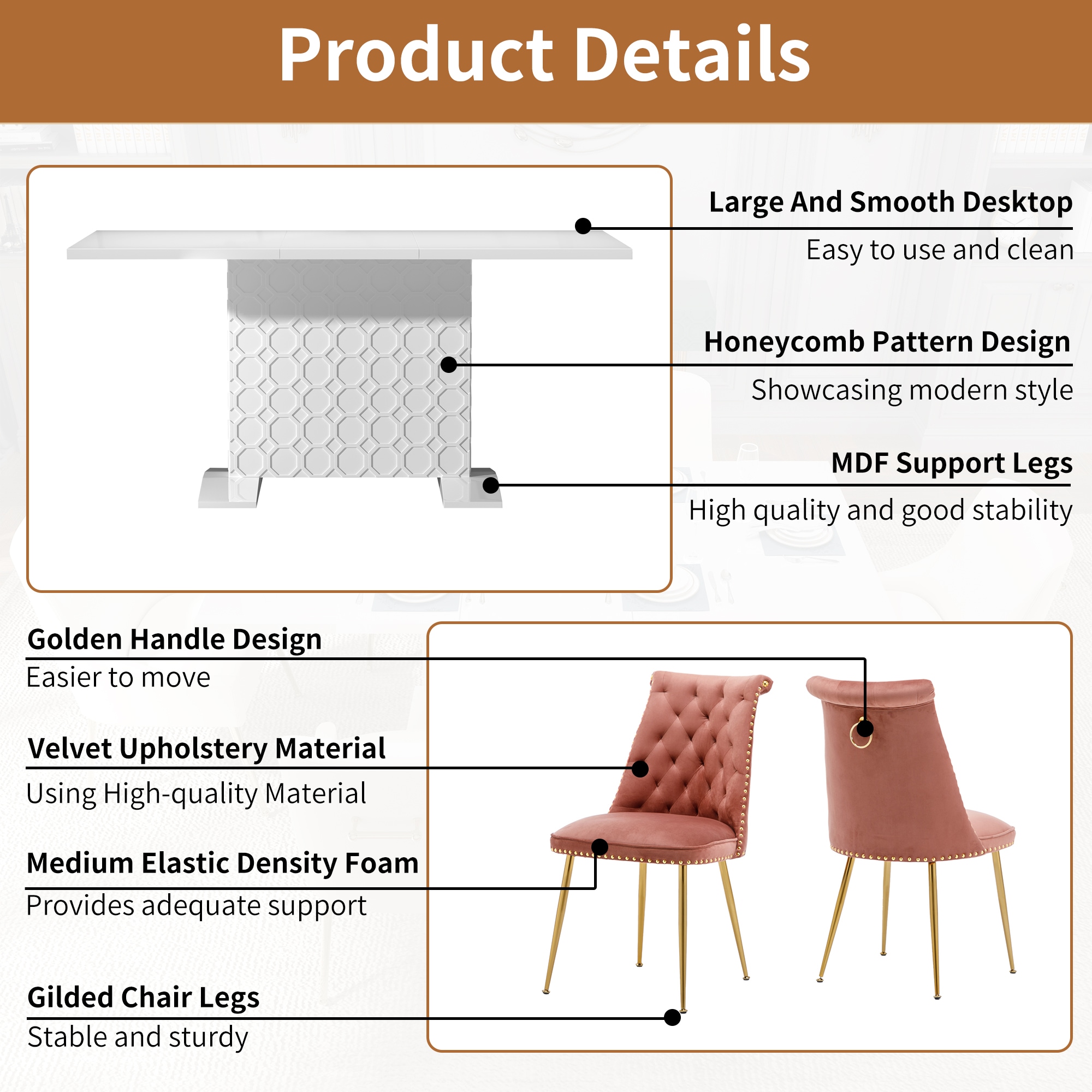 Clihome CL-ST1WH703CBN Dining-Sets - View #9