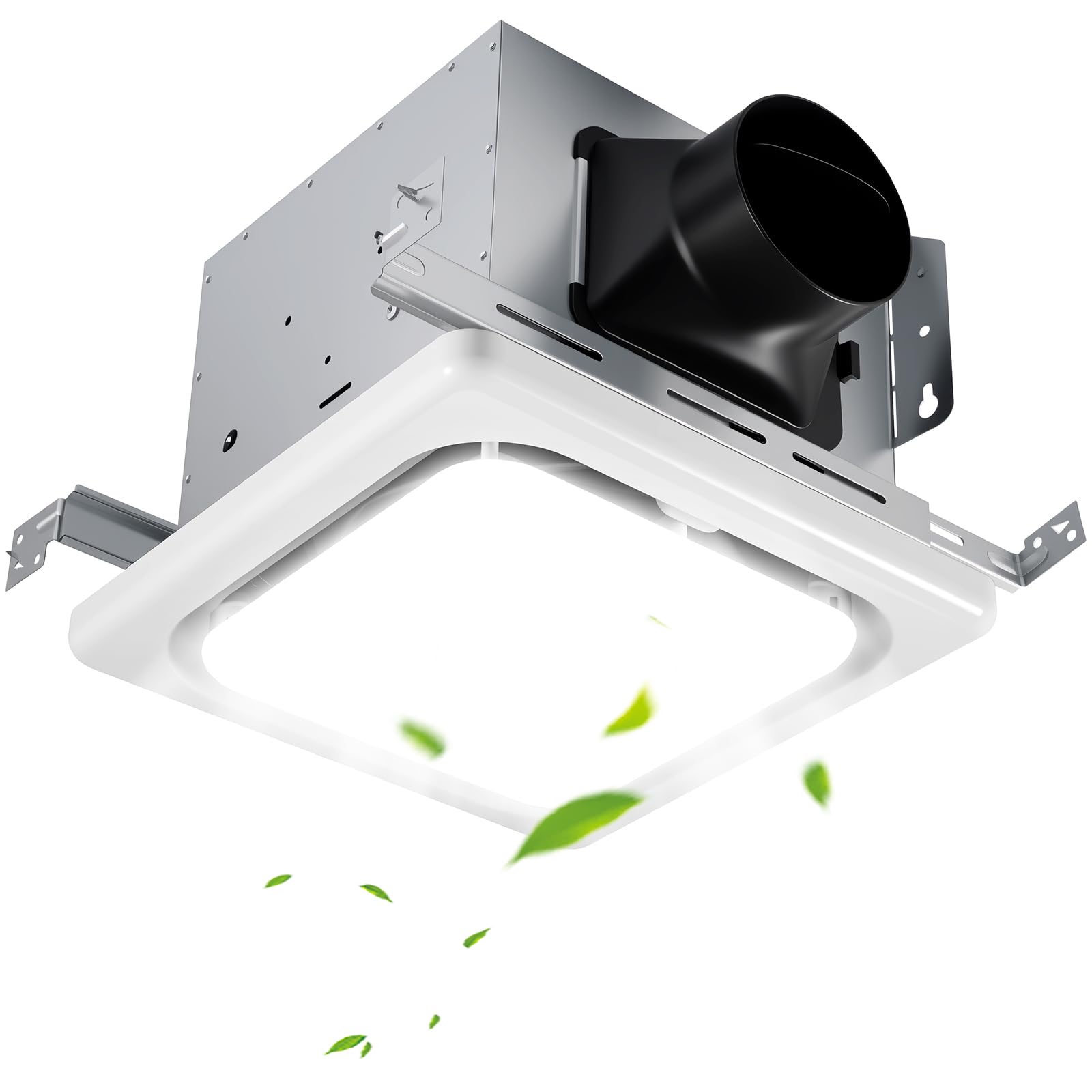 Afoxsos  Bathroom Exhaust Fan with Light 3CCT LED 150 CFM 1 Sone Quiet Ceiling Mount with Extension Bracket 4 Inch Duct 11 5 Inch Panel