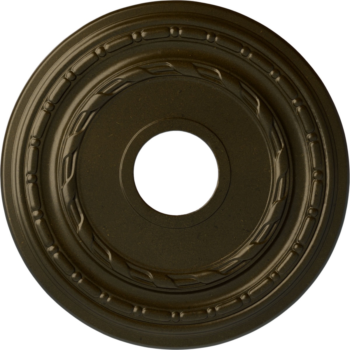 Ekena Millwork CM15DUGGS Dublin 15.375-in W x 15.375-in L Painted Green Gold Polyurethane Whole Ceiling Medallion