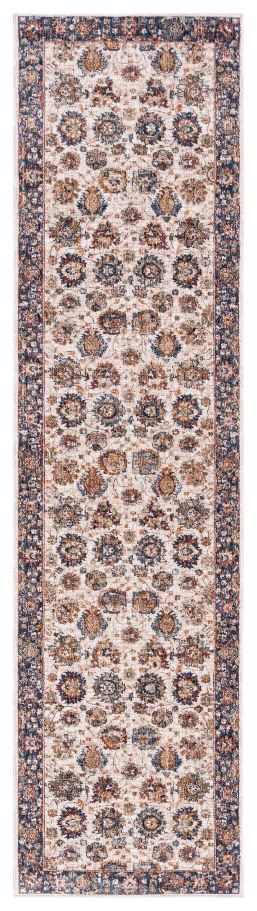 Heirloom 794A Ivory/Navy 2 X 8 Runner Rug