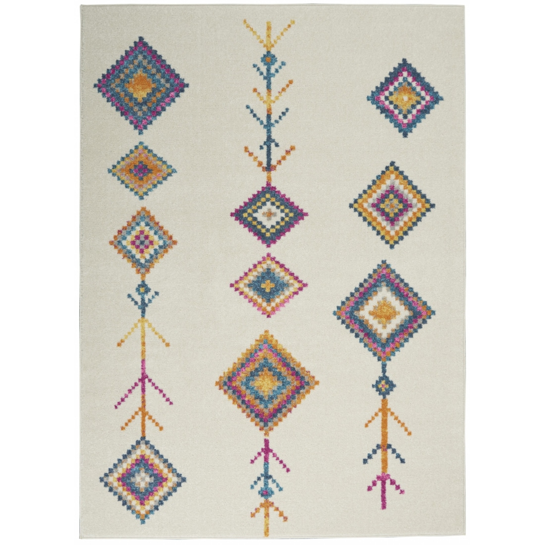 HomeRoots 4000385801 4 x 6 (ft) Polypropylene Ivory Multi Rectangular Indoor Geometric Area rug