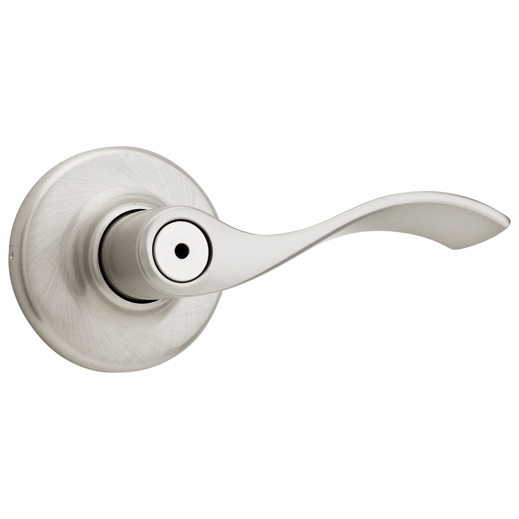 Kwikset Security Balboa Satin Nickel Interior Bed/Bath Privacy Door Handle  in the Door Handles department at