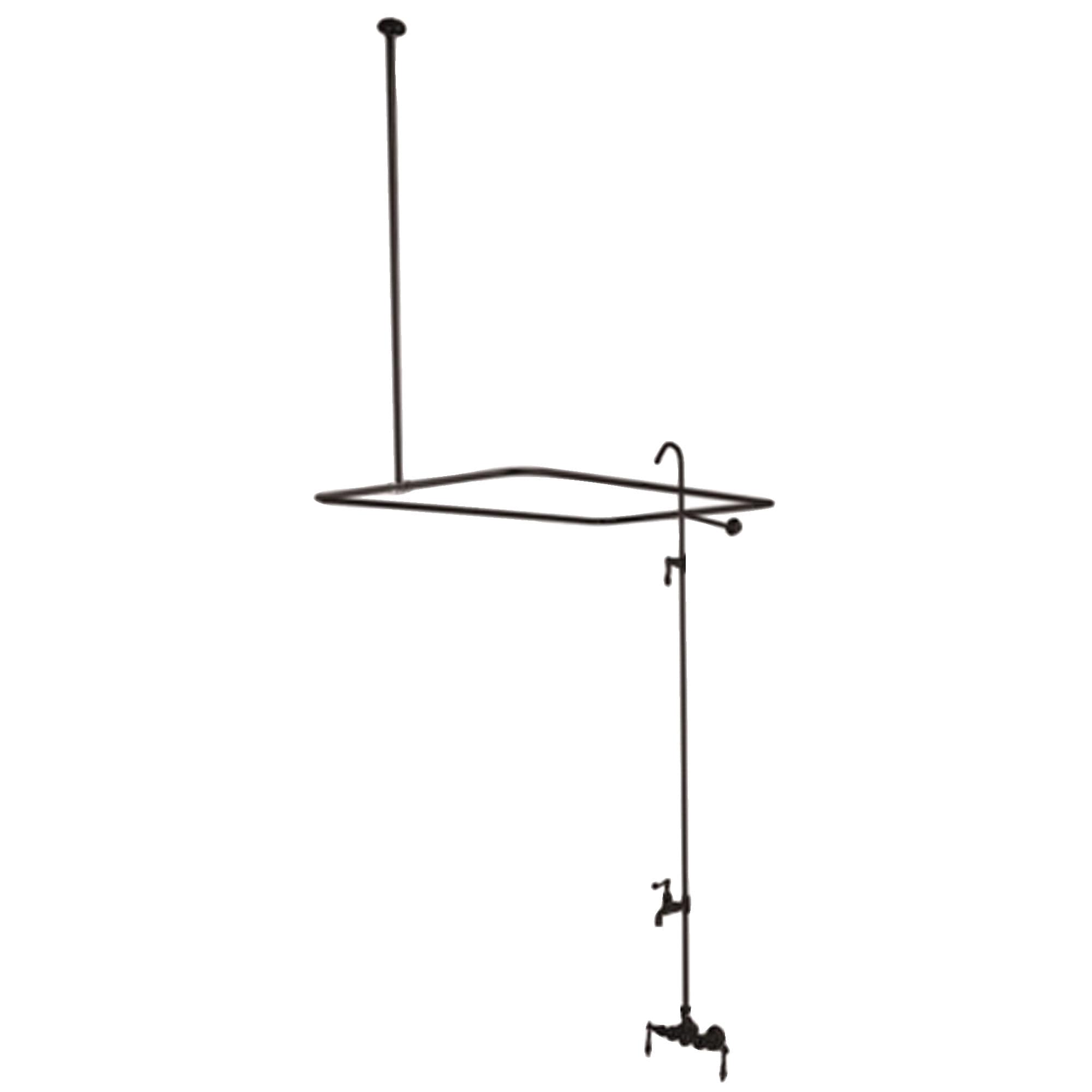 Kingston Brass WLCC61T5 Vintage Oil-rubbed bronze 3-handle Wall-mount Low-arc Bathtub Faucet ( Valve Included )
