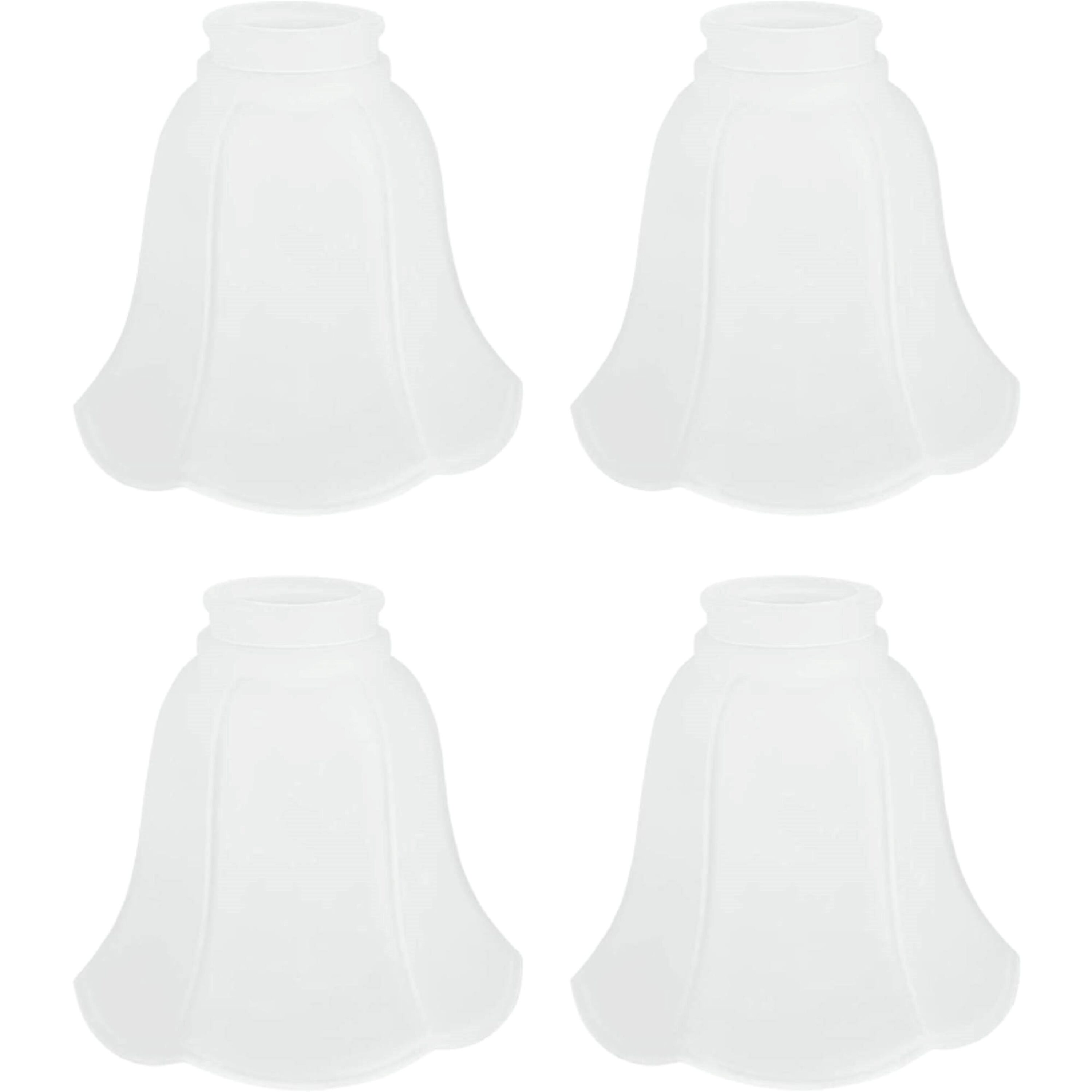 Aspen Creative Corporation 23075-4 5-in x 5.75-in Bell Frosted Textured glass Ceiling fan light shade with 2-1/8-in Fitter (Setscrew Fitter)
